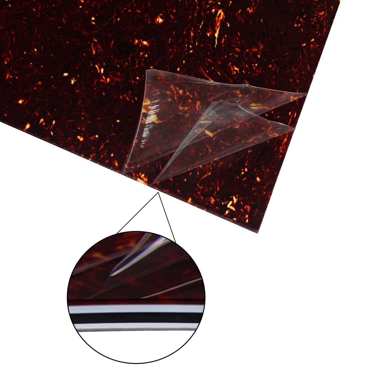 Fleor 11.4 X 17 Inch Blank Guitar Bass Pickguard Sheet Diy Guitar Pickguard Backplate Scratch Plate Material,4Ply Brown Tortoise