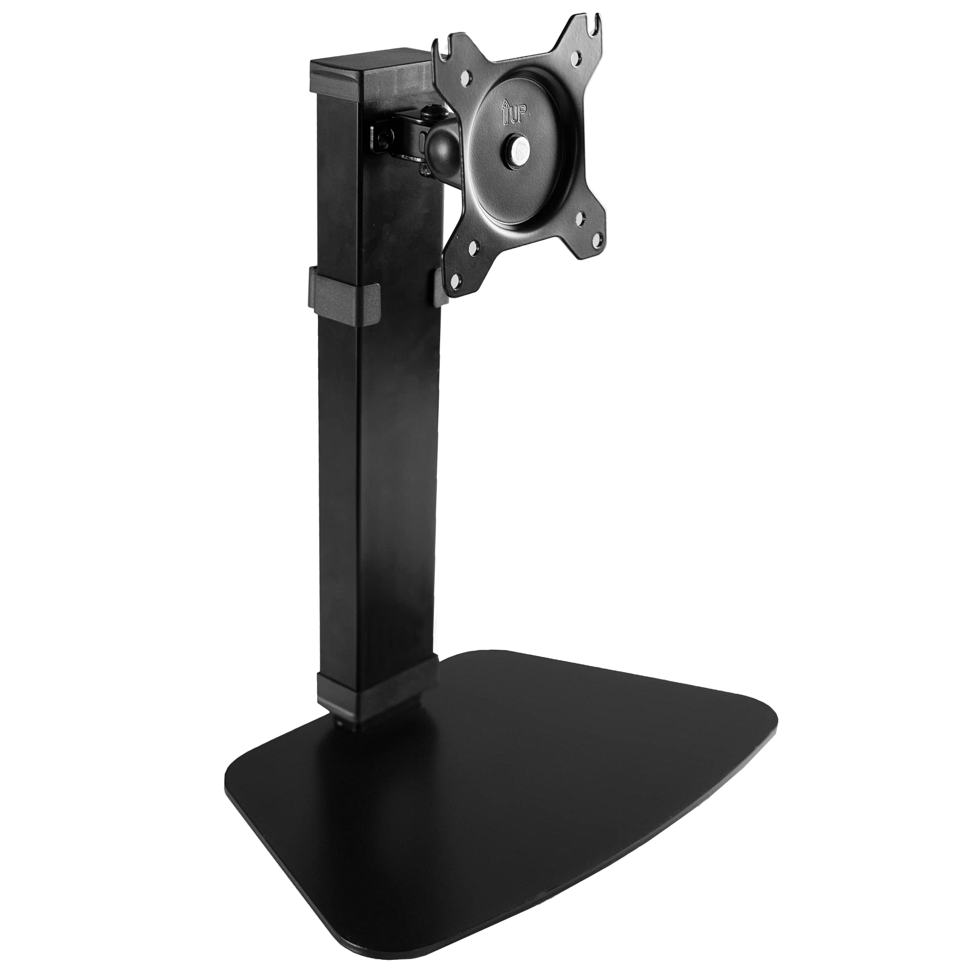 Vivo Pneumatic Free Standing Single Monitor Mount Desk Stand, Tall Height Adjustable Arm For Screens Up To 32 Inches, Black, Sta
