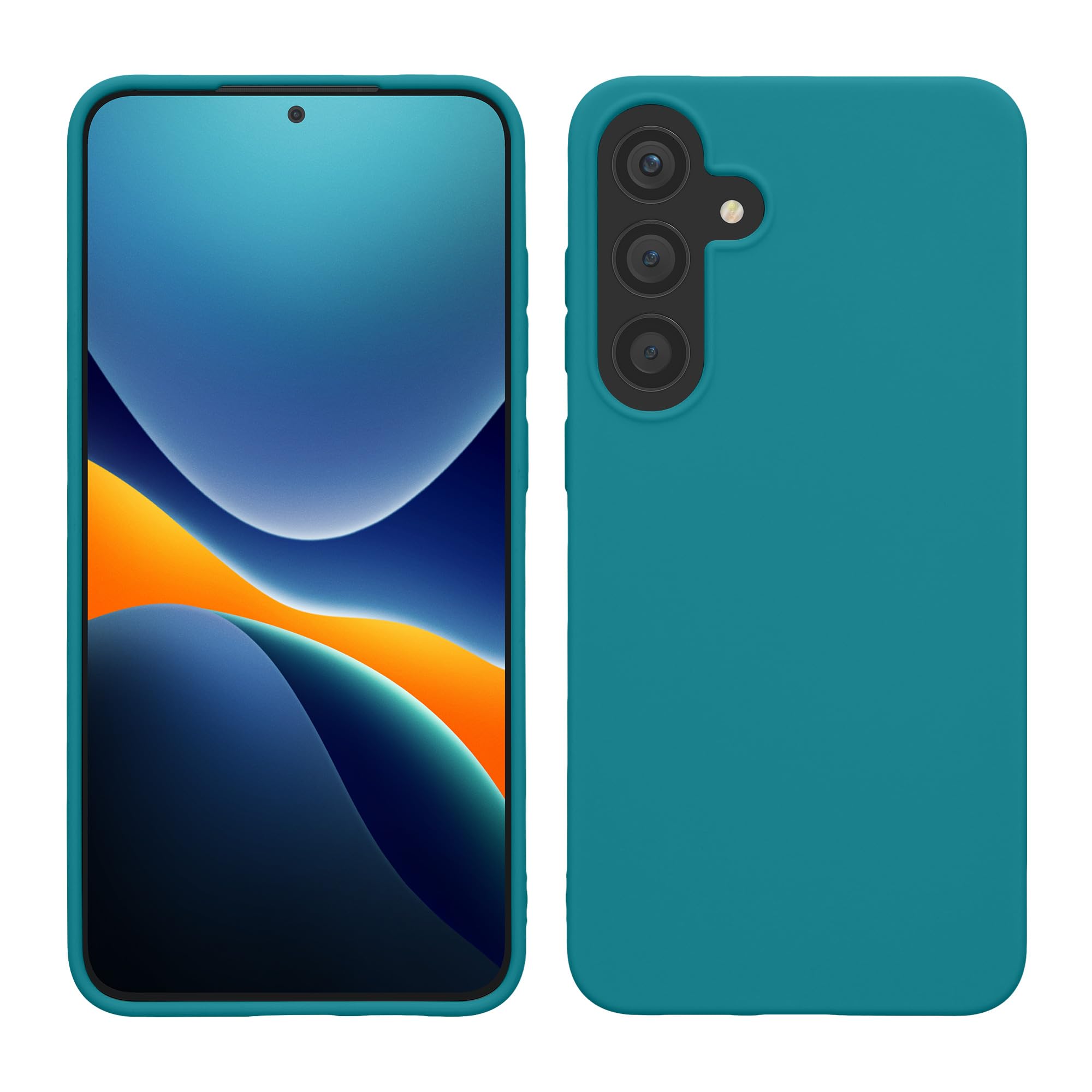 kwmobile Case Compatible with Samsung Galaxy S25 Plus Case - Soft Slim Protective TPU Silicone Cover - Teal Matte
