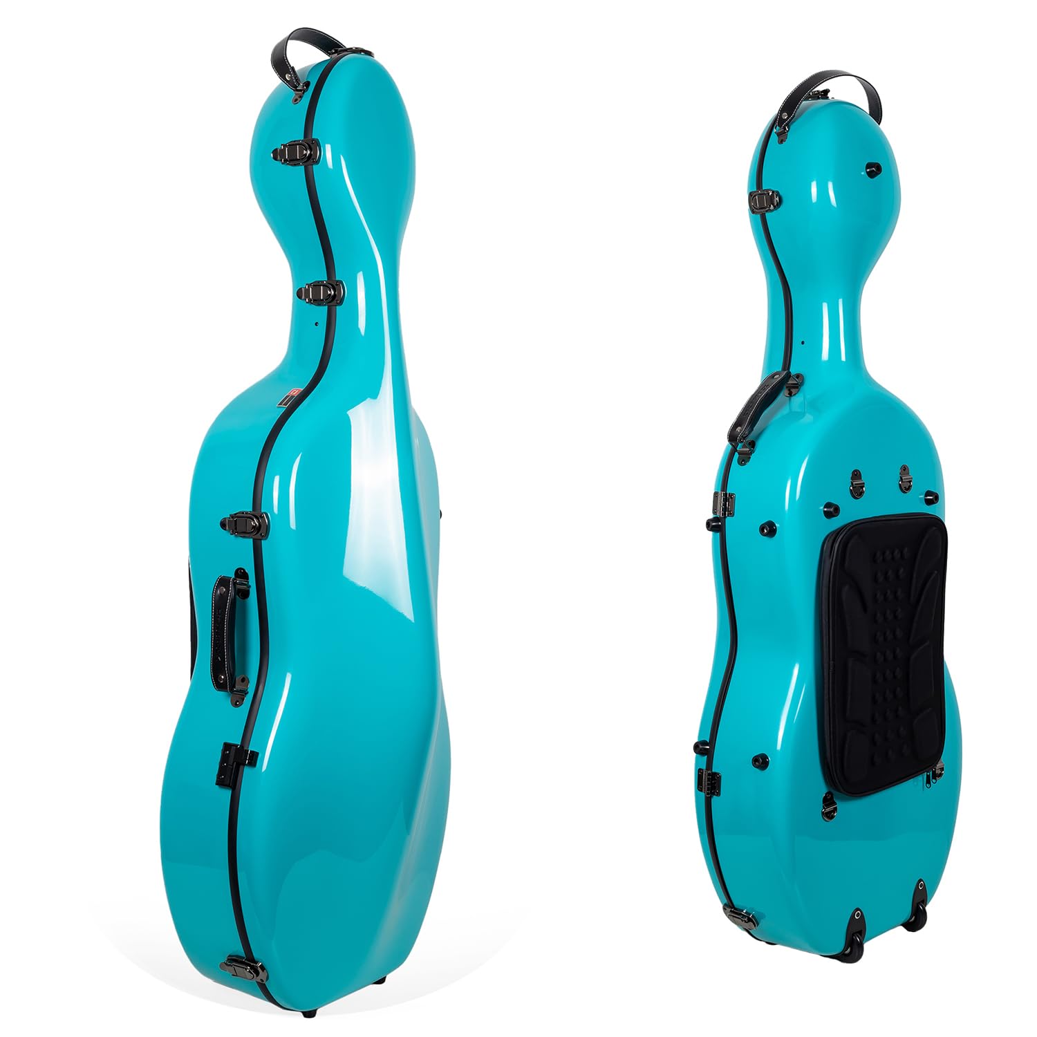 Crossrock Fiberglass Case For 4/4 Full Size Cello With Wheels & Removable Shoulder Straps Mint Blue (Crf1020Cefmb)