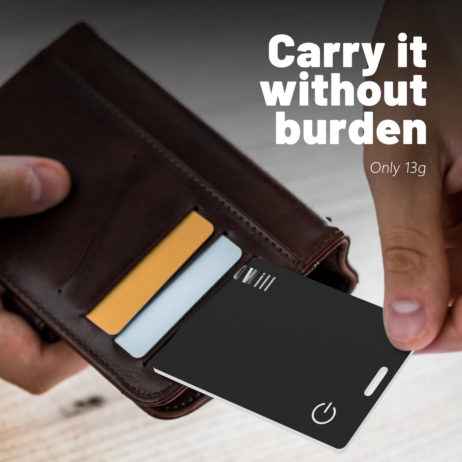 Owill 2 Mm Ultra Thin Wallet Tracker Card, Ip68 Wireless Rechargeable Wallet Finder Compatible With Apple Find My App, Finder Ca