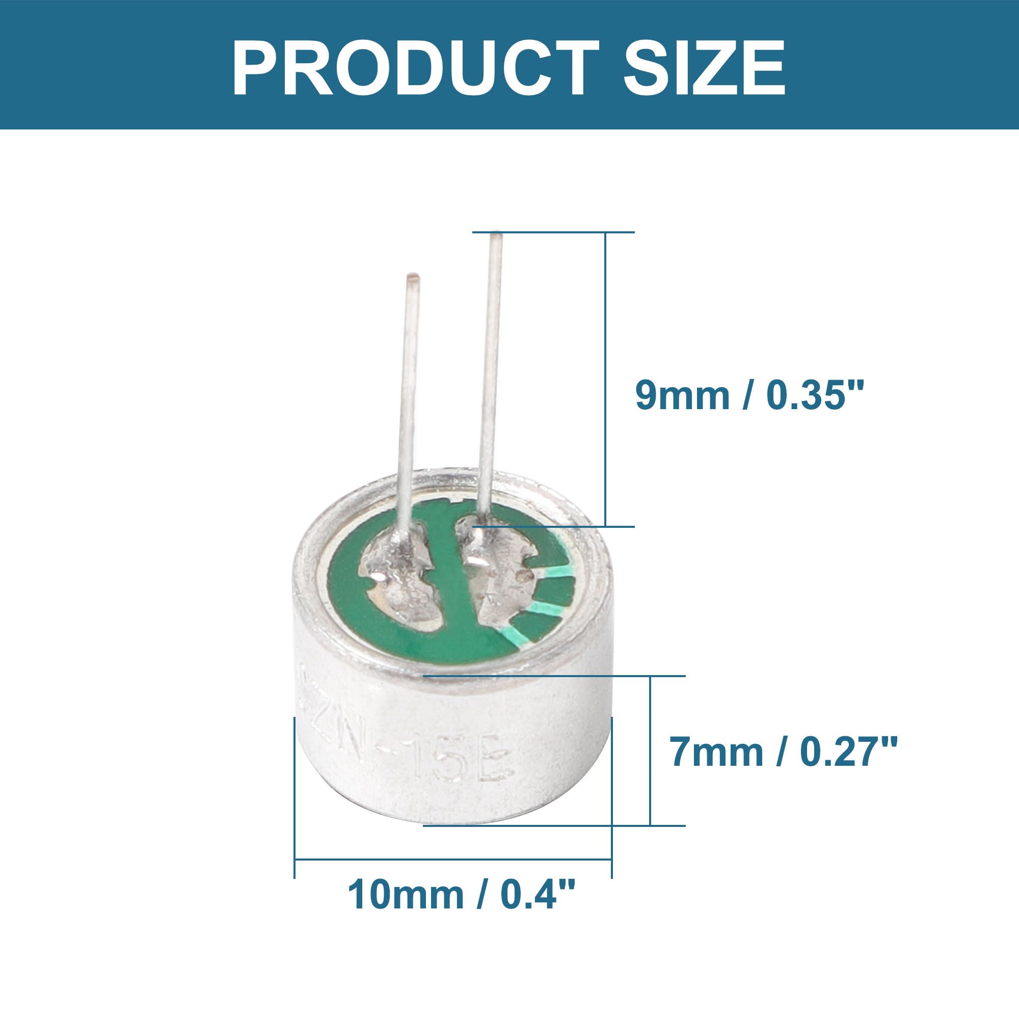 Uxcell 8Pcs Cylindrical Electret Condenser Microphone Pickup 85Db Through Hole Mini Electret Condenser Mic With 2 Pins 10X7Mm Fo