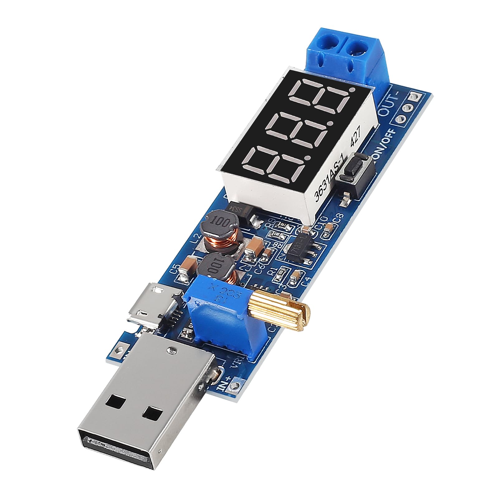 Xiitia 4Pcs Usb Buck Boost Converter 3.5V 12V To 1.2V 24V Dc Dc Adjustable Step Up Step Down Power Supply Module Voltage Regulat