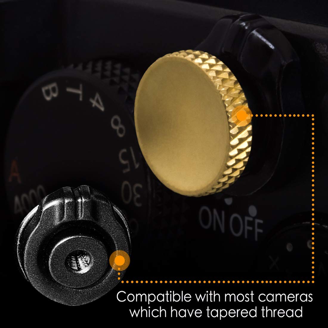 Soft Shutter Release Button (2 Pack/Gold) High End Pure Copper Camera Shutter Button