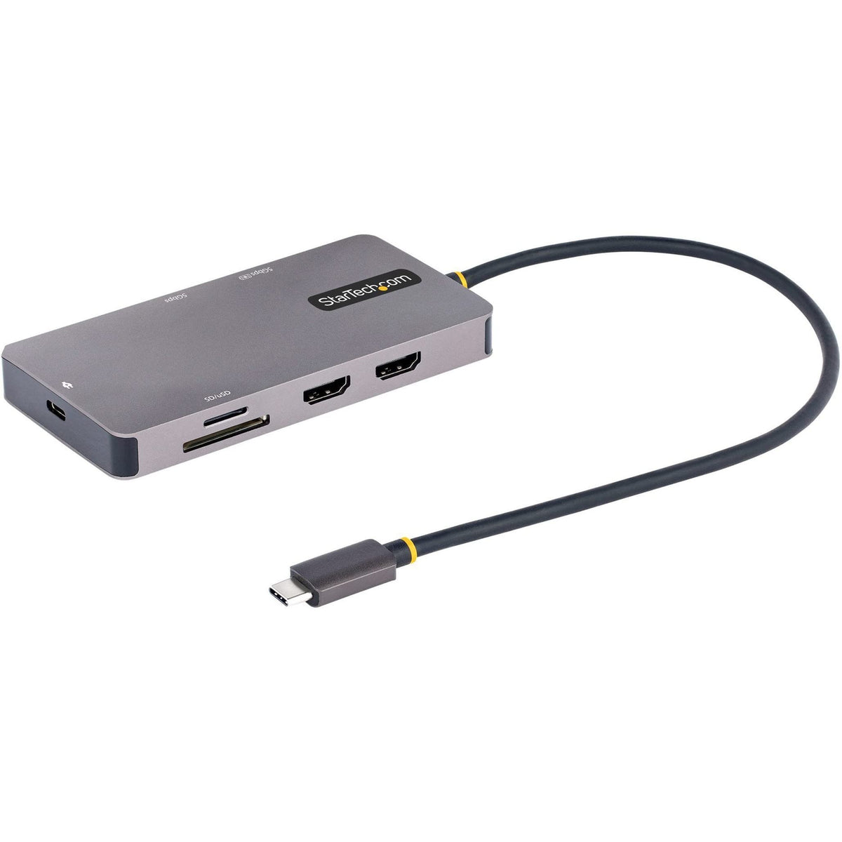 Startech.Com Usb C Multiport Adapter Dual Hdmi Video 4K 60Hz 2Pt 5Gbps Usb A Hub 100W Pd Passthroughgbesd 12 Cable Laptop Dockin