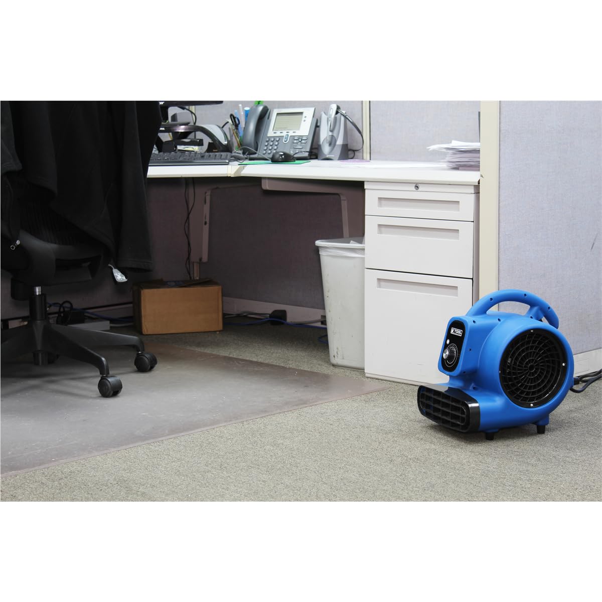 K Tool International 77703; 800 Cfm Commercial Grade Floor Blower, Ideal For Floor And Carpet Drying, 1/4 Hp Motor With 3 Speed