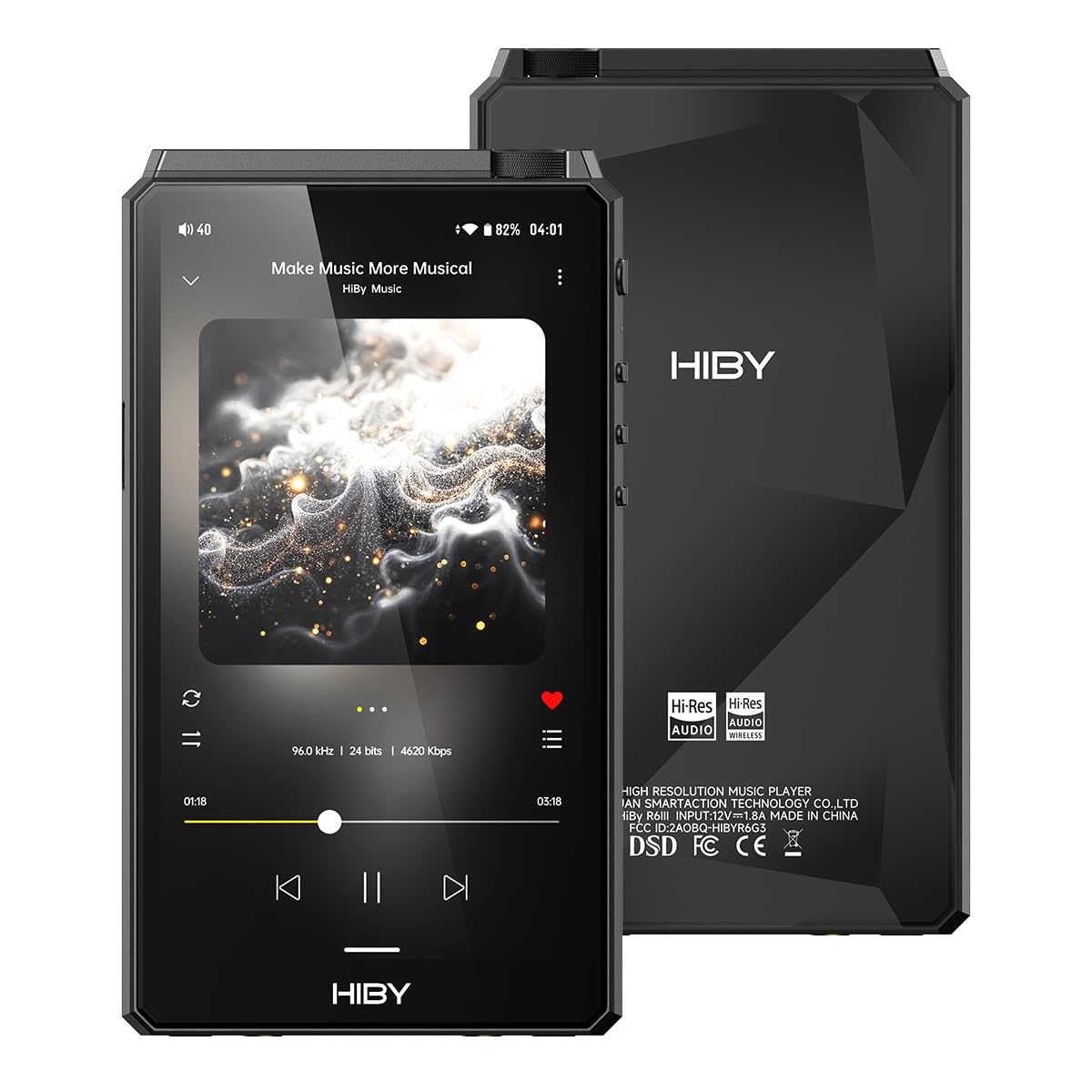 Hiby R6Iii 2025 Dap Player Hi Res Audio With Class A&Ab Amp/Android 12 / Bluetooth 5.0 / Wifi /64G+2Tb Expandable Memory