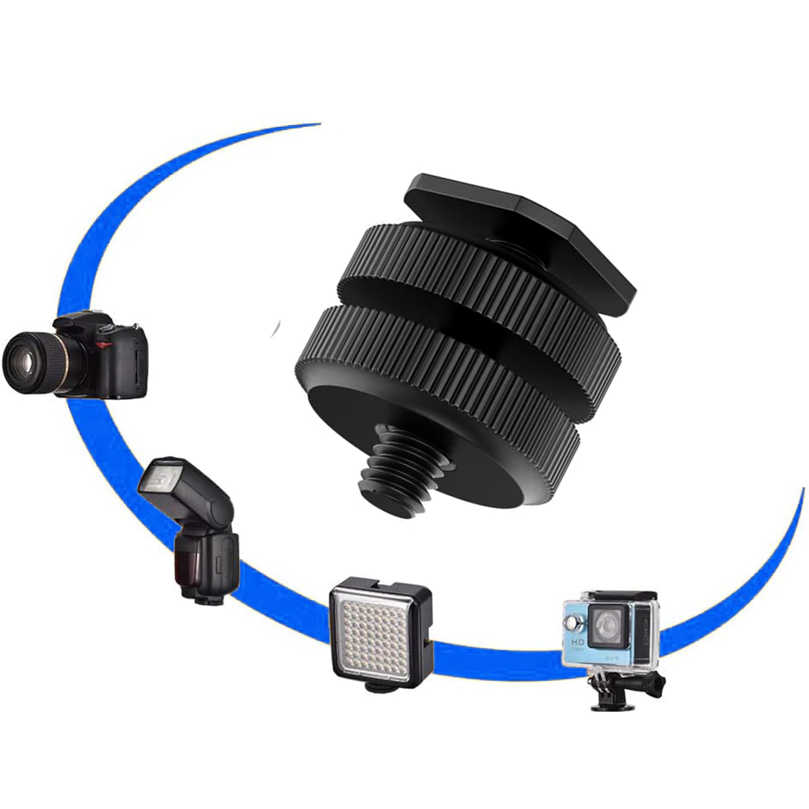 Camera Hot Shoe Mount(6 Pack) To 1/4'' 20 Tripod Screw Adapter Flash Shoe Mount For Dslr Camera Rig