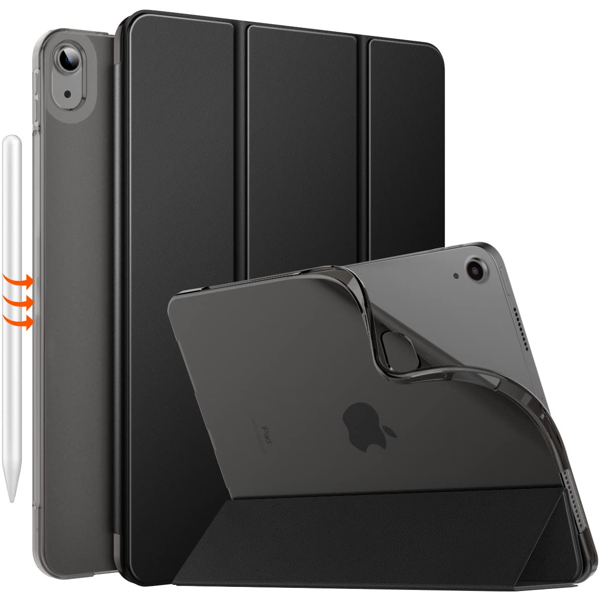 MoKo for iPad Air 6th Generation 11 inch Case (M2) 2024, iPad Air 5th/4th Gen Case 10.9' 2022/2020, Translucent Frosted Soft TPU Back Cover for iPad Air 6/5/4 Gen, Slim iPad Air Case, Black