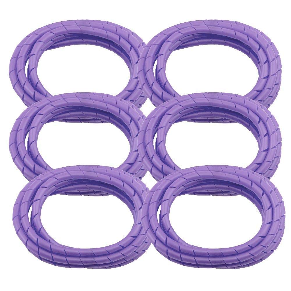 6 Pack Barbermate Premium 8' Cord Cover Prevents Cord Tangling   Purple