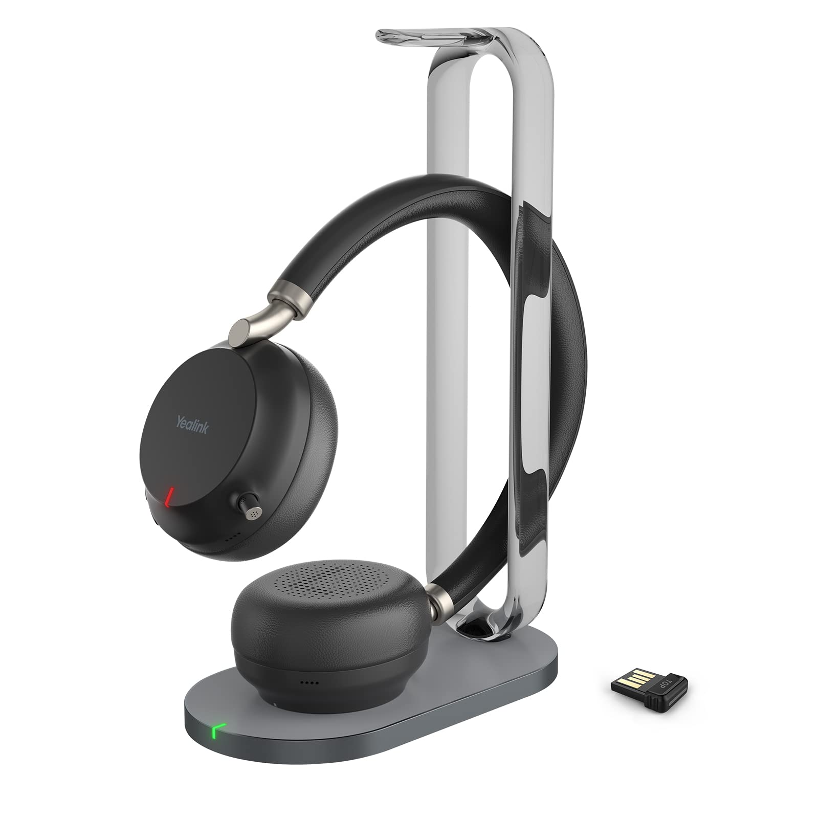 Yealink BH72 Teams Wireless Bluetooth Headset with Charging Stand, Stereo Headsets with Microphone for Work PC, Retractable Mic-