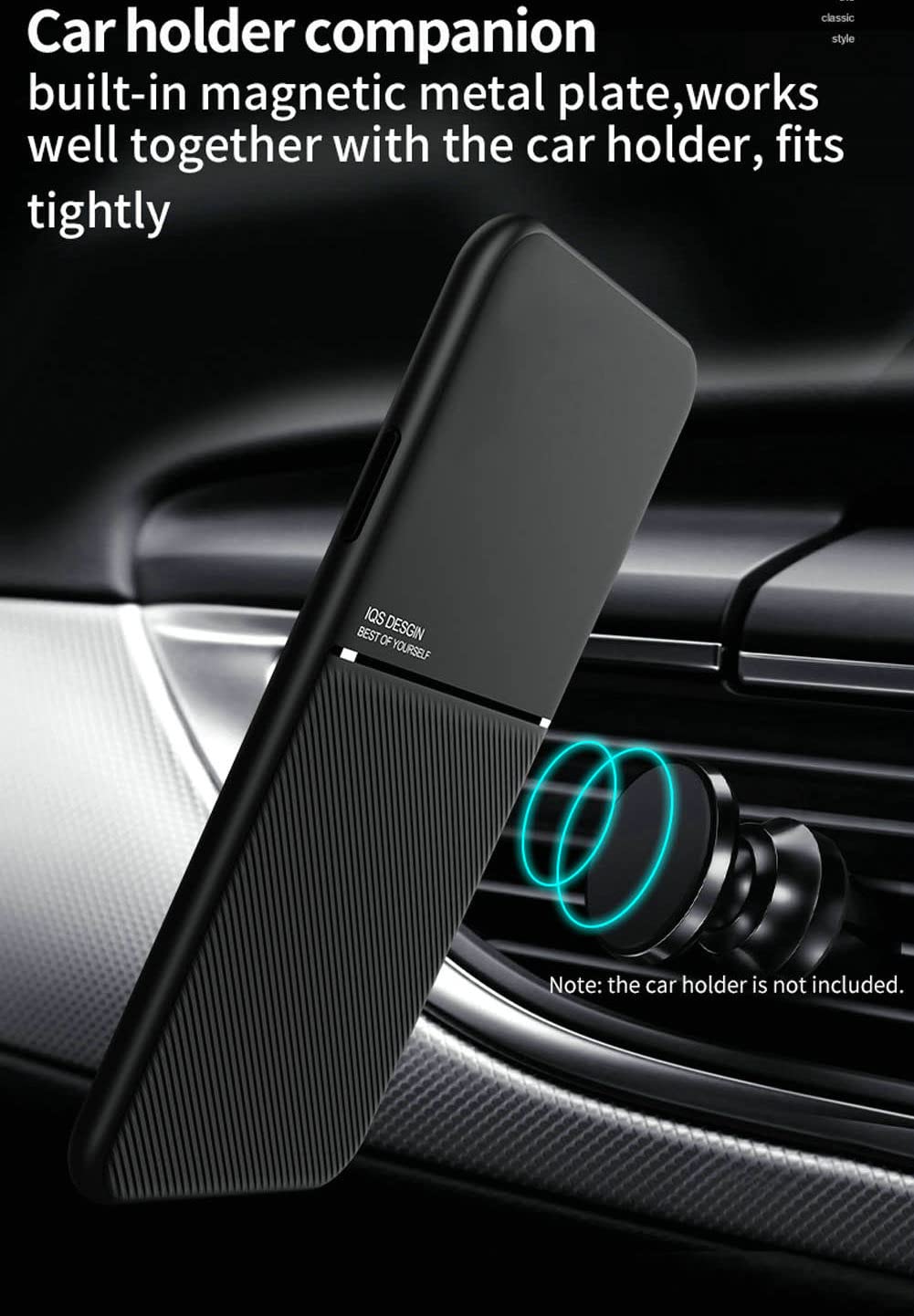 Kepuch Mowen Case Cover Bumper Built In Metal Plate For Oppo Realme 7   Black