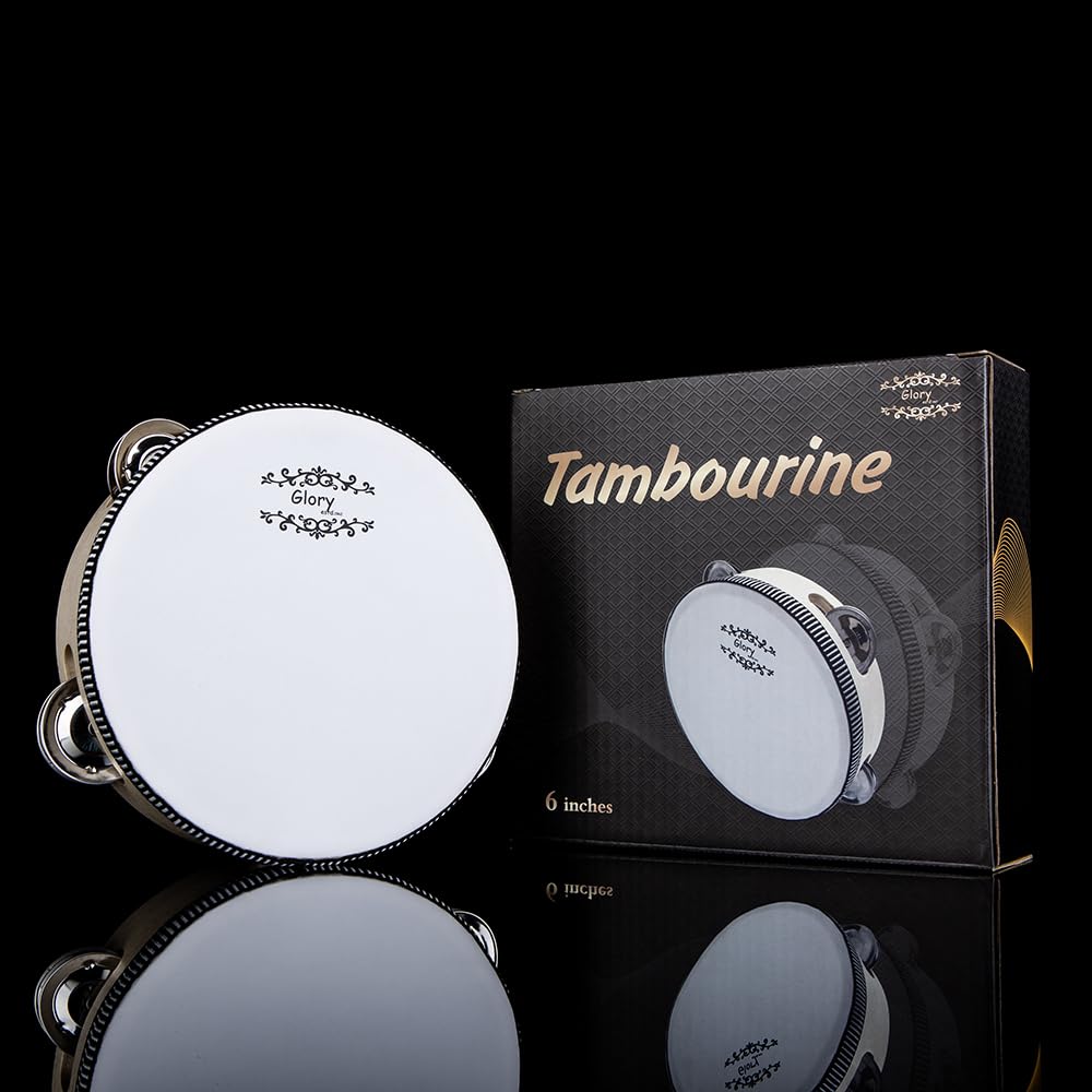 Glory Hand Held Tambourine Drum 6 Inch Bell Birch Metal Jingles Percussion Gift Musical Educational Drum Instrument For Ktv Part