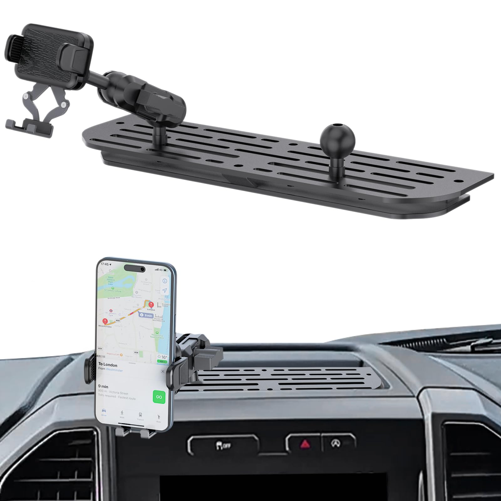 Swiftgaze Universal Metal Phone Mount For 2021-2024 Ford F-150 And 2021-2023 Ford Raptor Stable Dash Mount Holder For Iphone And