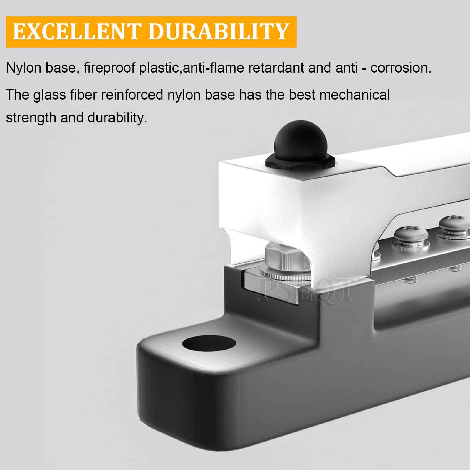 Pseqt 6 Terminal Bus Bar Ground Power Distribution Terminal Block Bus Bar With Cover For Auto Marine Car Pickup Trailer Rv Boat   Red & Black 2Pcs