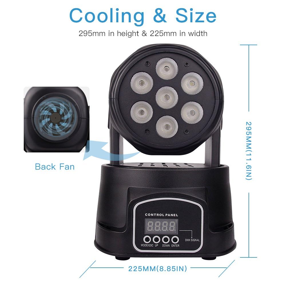 Betopper Moving Head Rgbw, Dj Lights, Sound Activated/Dmx Lighting, Moving Head Lights For Stage, Party, Live, Dj, Bar, Disco Li