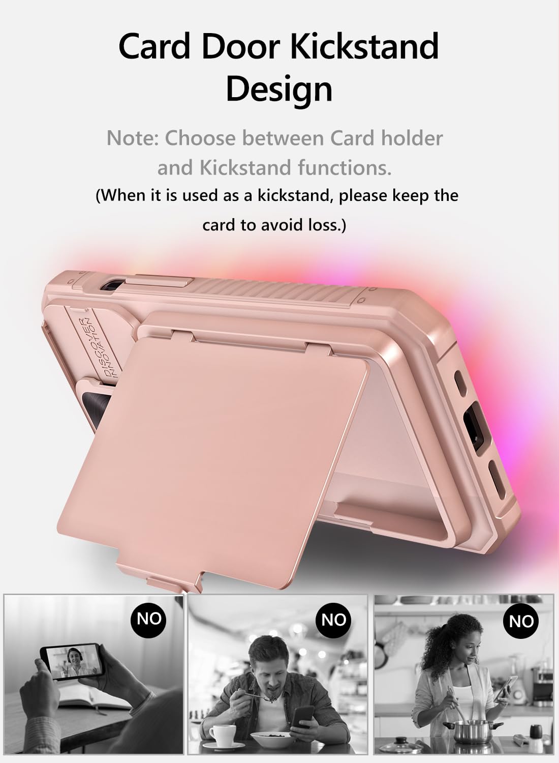 Vihibii For Iphone 15 Pro Case Wallet With Slide Camera Cover, Built In Card Holder (4 Cards) & Kickstand, Heavy Duty Shockproof
