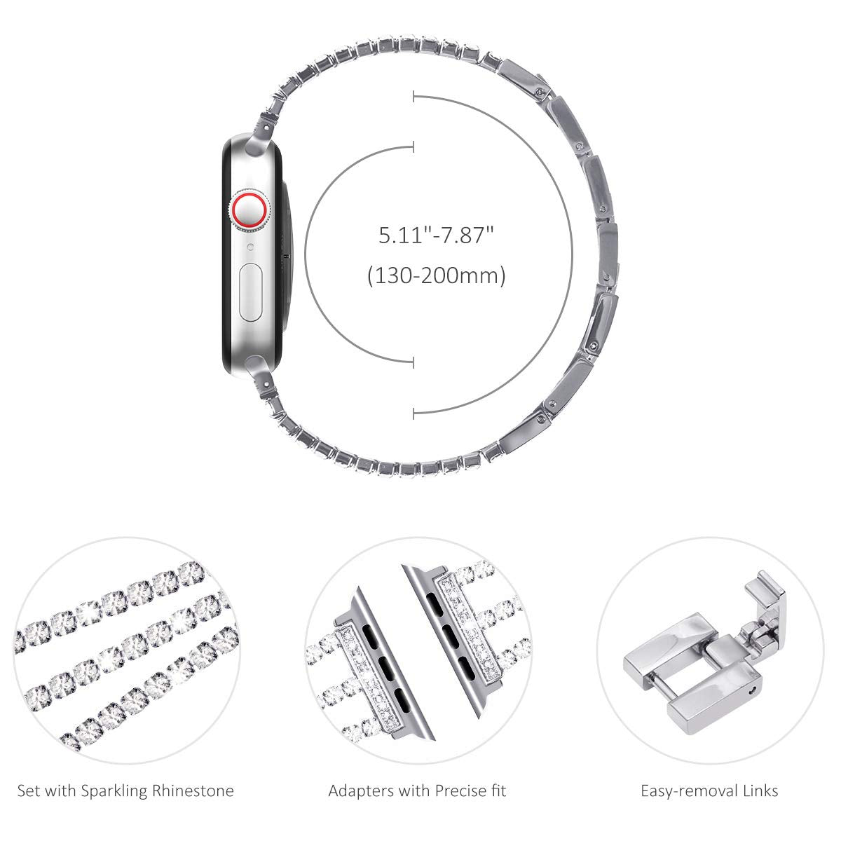 Newways Compatible For Apple Watch Band 46Mm Series 11 10 9 8 7 45Mm 44Mm Se Series 6 5 4 3 42Mm(Series3), Sparkling Bling Diamo