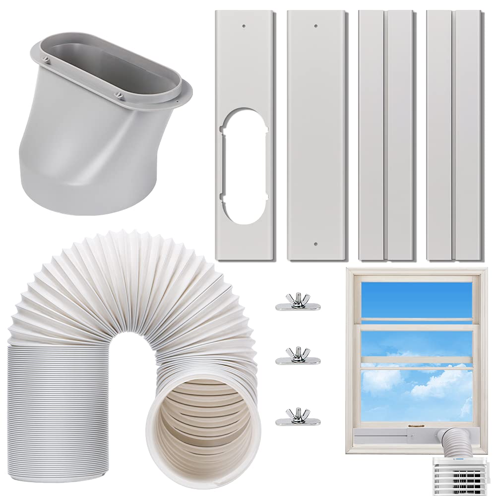 Kxuhivc Portable Air Conditioner Window Vent Kit, Adjustable Window Seal With 5.9 Inch Diameter, 78.7 Inch Length Exhaust Hose F