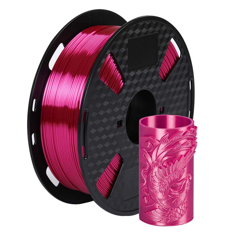 Silk Rose Red PLA 1.75 mm 3D Printer Filament 1 KG 2.2 LBS Silky Shiny Rosy Pink 3D Printing Materials PLA Filament HZST3D