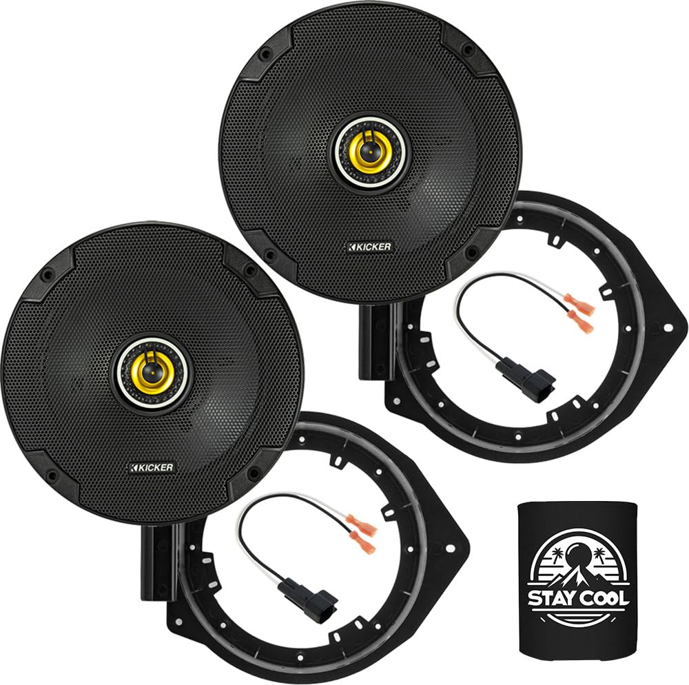 KICKER Rear Door 6.5 Speakers Kit for Chevrolet Traverse 2018-2023 Upgrade Kit - Pair of CS Series 6 1/2 Inch Coaxial Speakers w