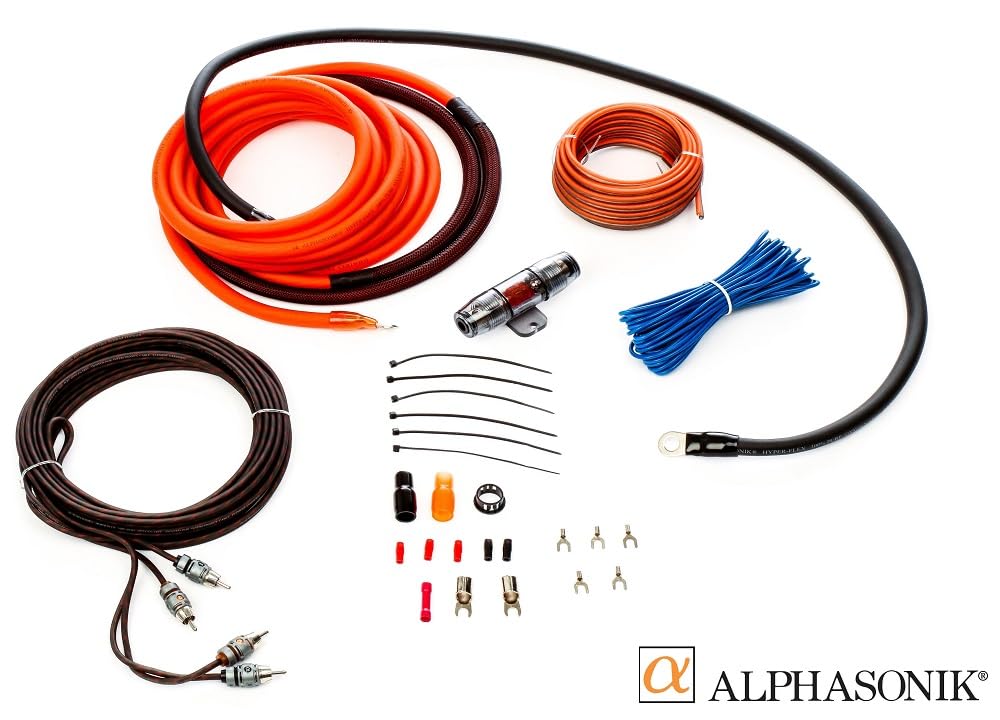 Alphasonik Aak4G Premium 4 Gauge Complete Car Amplifier Installation Kit Hyper Flex Power, Ground, Speaker Wire Rca Cable   Exce