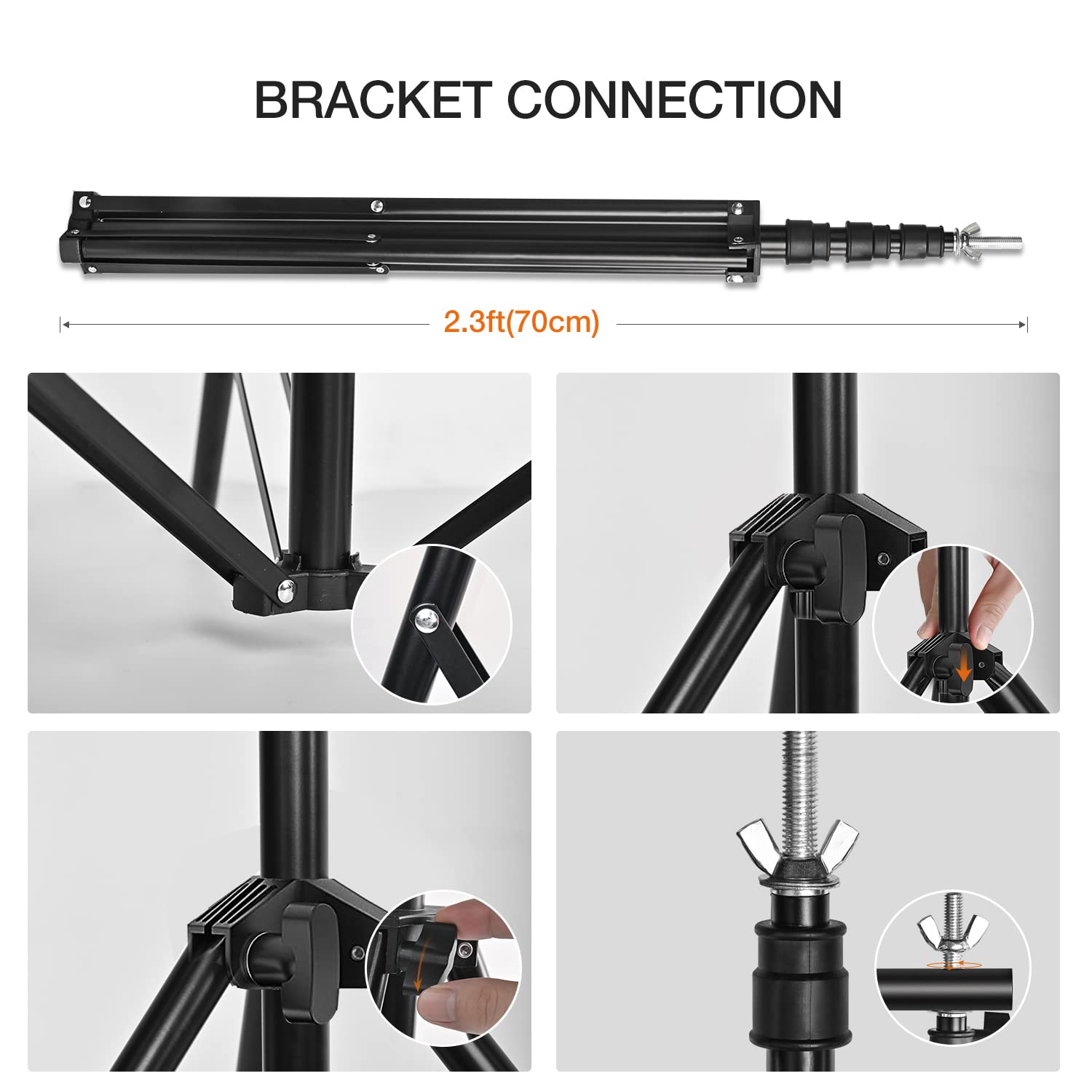 Yesker 10 X 10 Ft Photo Video Studio Background Support Stand, Adjustable Heavy Duty Photography Backdrop Support System Kit For