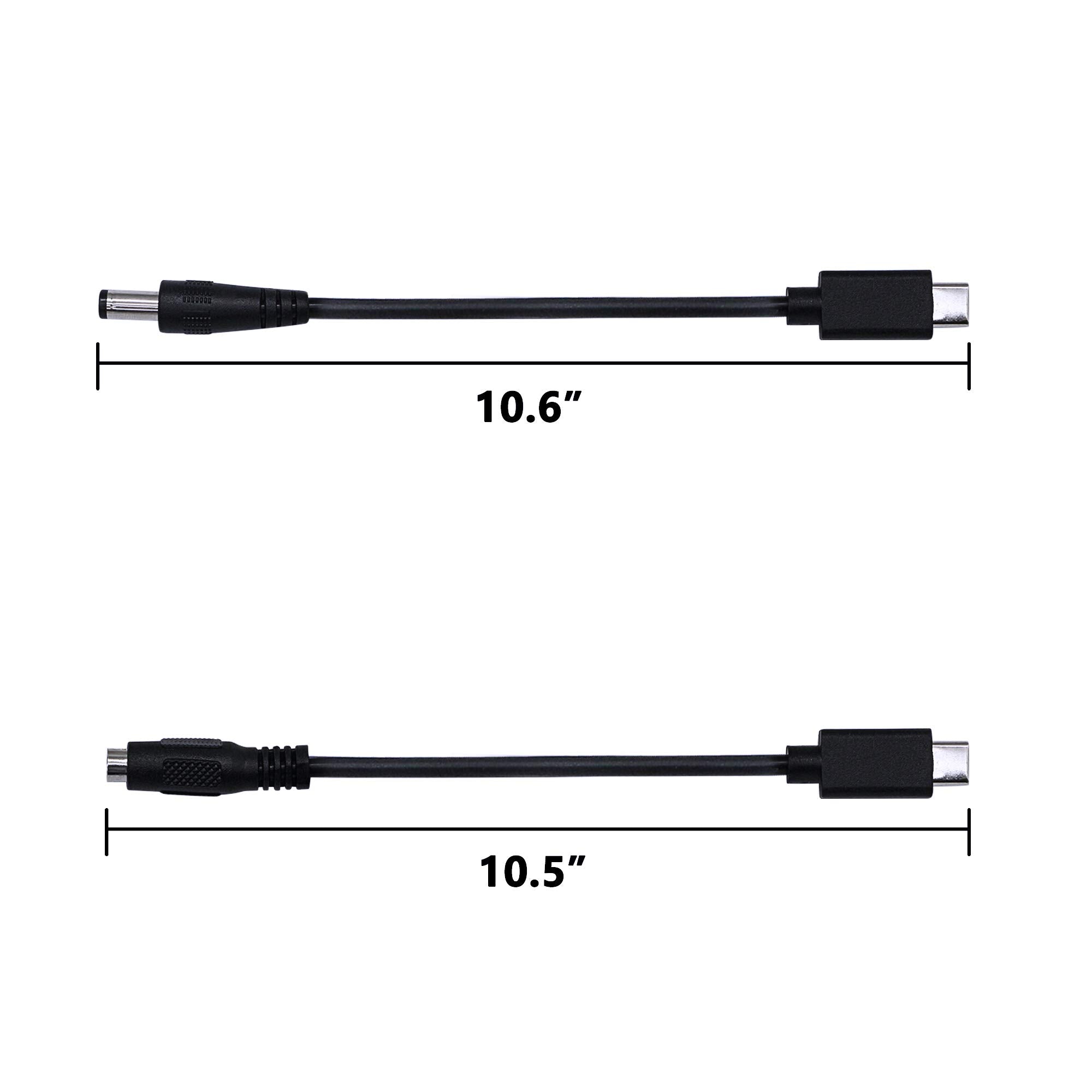 Sinloon Usb 3.1Type-C Male To Dc5.5 X 2.5Mm Male Female Power Plug Extension Charge Cable For Tablet (Usb-C To Dc M F 1Pair)