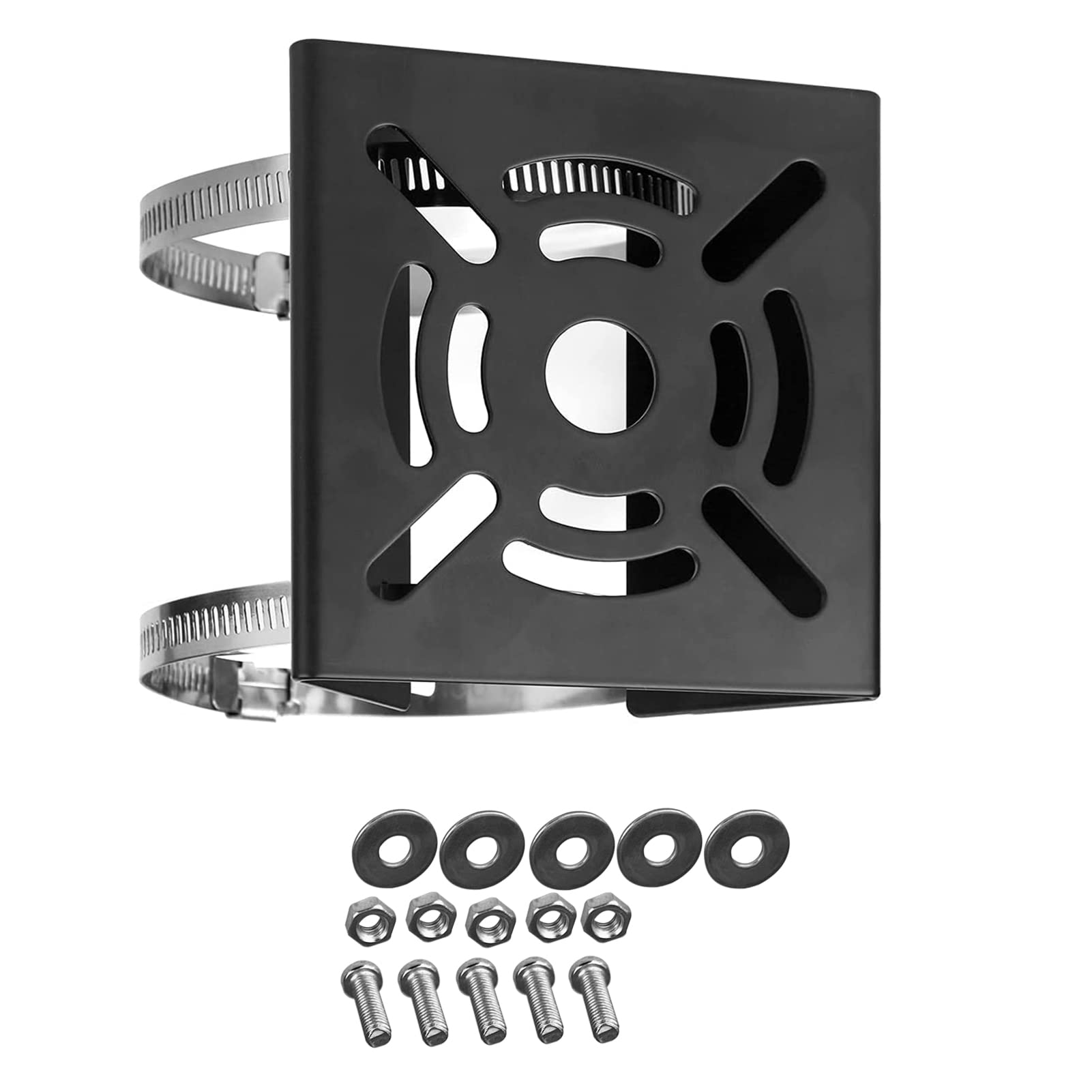 Witi Universal Vertical Pole Mount For Security Camera, Solid Metal Mounting Corner Bracket With 2 Loops, Suitable For Cctv Came