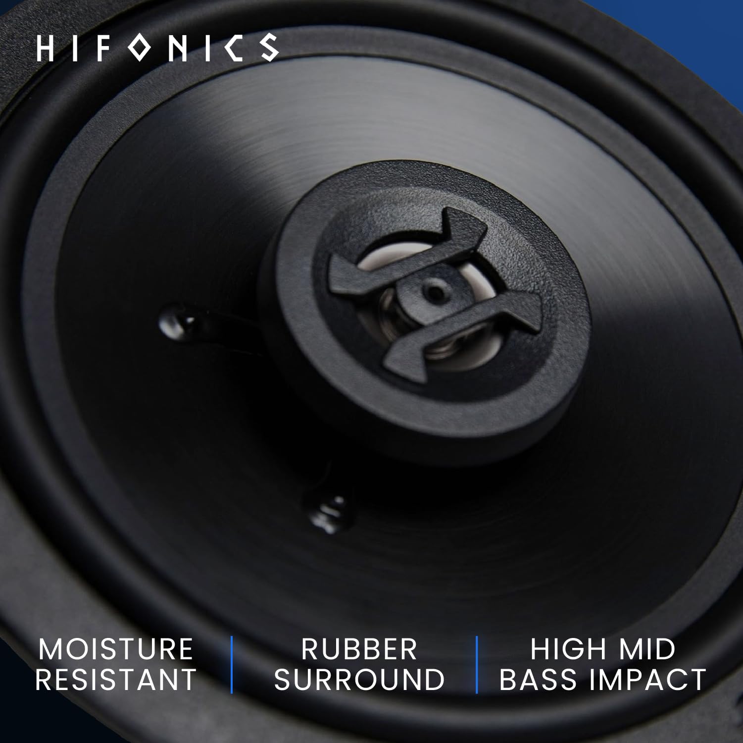 Hifonics Zeus 6.5 Inch Shallow Speakers, 3 Way 300 Watt Coaxial Car Speakers, 2 Pair