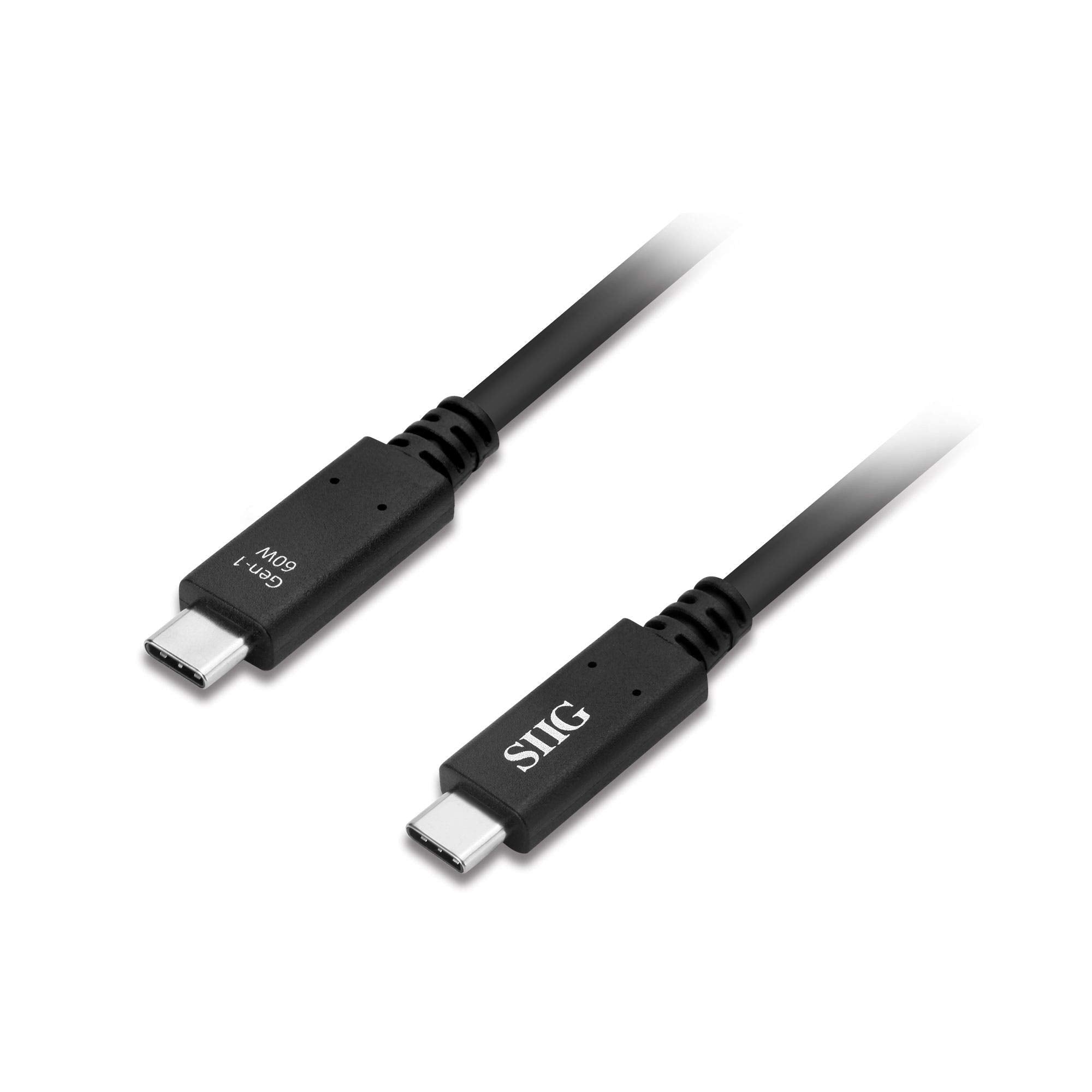 SIIG CB CBTC0D11S1 USB 3.1 TypeC Gen 1 Cable 60W 1M 5Gbps Brown Box