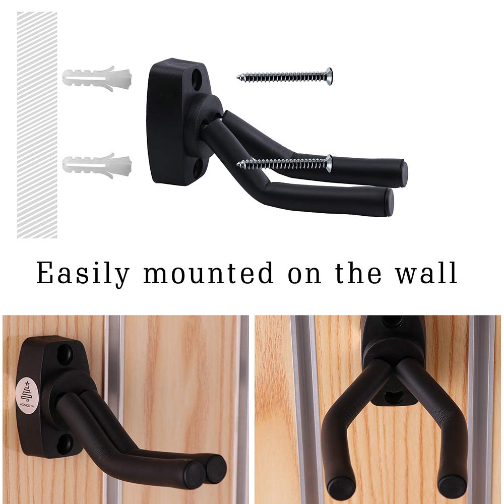 Honesty Guitar Hooks 6 Pack, Wall Mount Guitar Bracket   Perfectly Display In Music Retail Stores/Bedrooms/Bars
