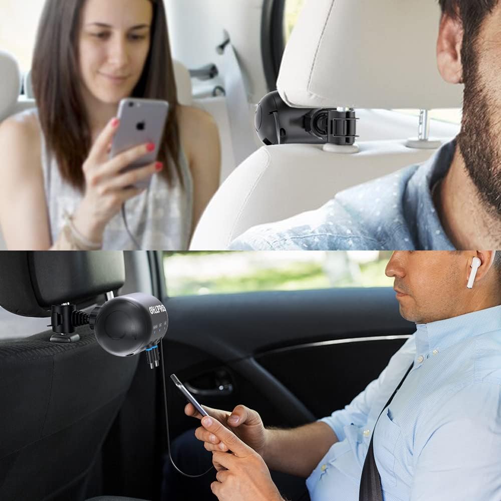 Ohlpro 3-In-1 Retractable Backseat Car Charging Station, 36W Fast Car Charger For All Phones (Iphone, Samsung), Ideal For Lyft,