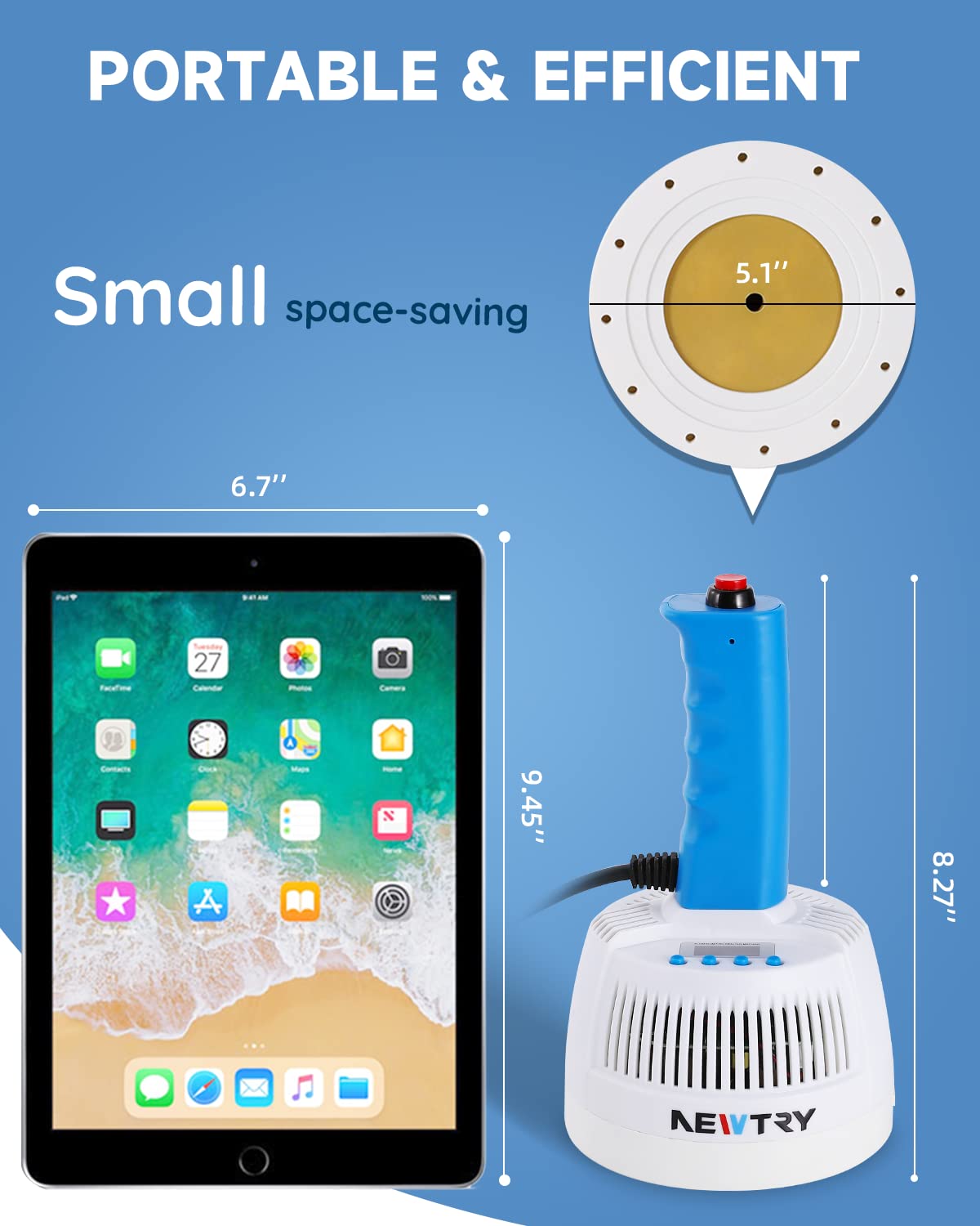 Newtry Induction Sealer Heat Handheld Sealing Machine Diameter 0.79�� 3.94�� Electromagnetic Manual Power & Time Adjustable For Plastic Glass Bottles Caps(110V Us Plug)