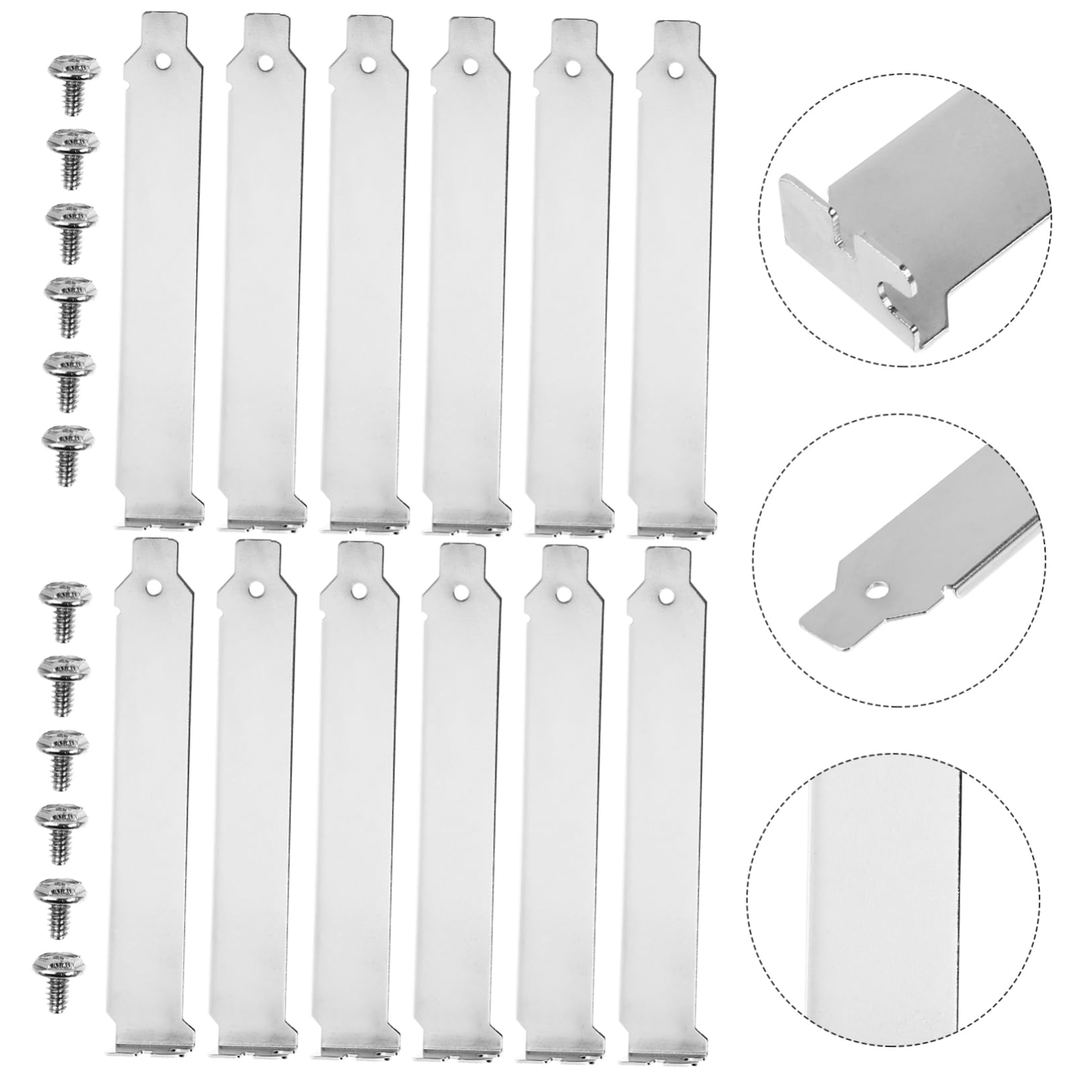 Anneome 12Pcs Pci Slot Cover Pci Blank Bracket Expansion Blank Plate For Computer Chassis Essential Computer Accessory For Prote