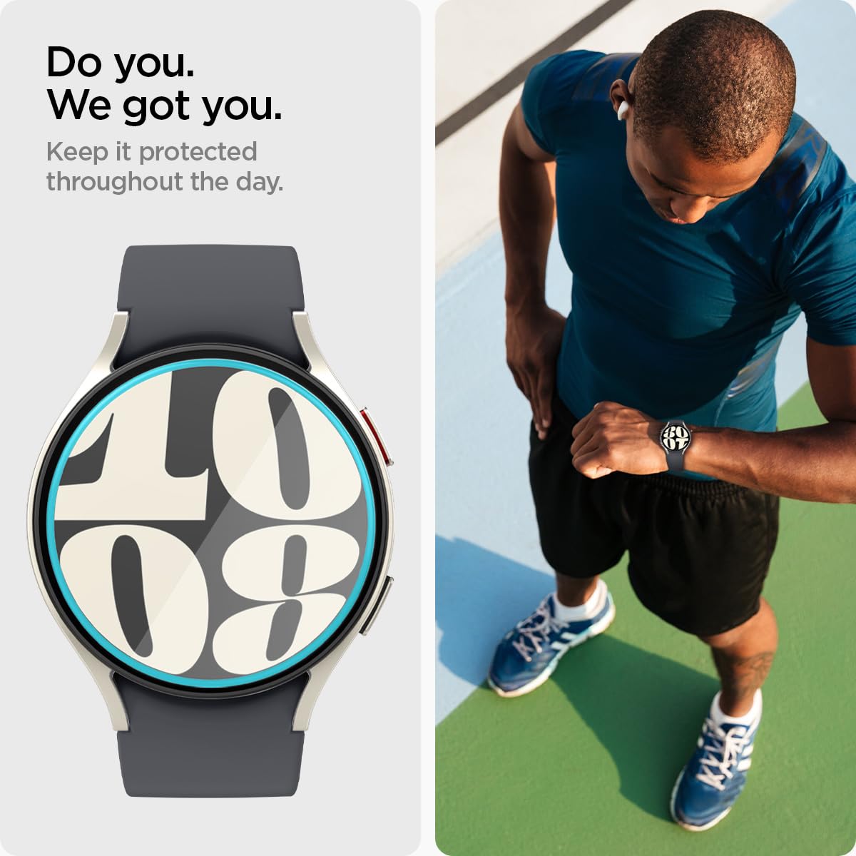 Spigen Tempered Glass Screen Protector [Glastr Ez Fit] Designed For Galaxy Watch 6 (40Mm) [Full Coverage][9H Hardness Tempered G