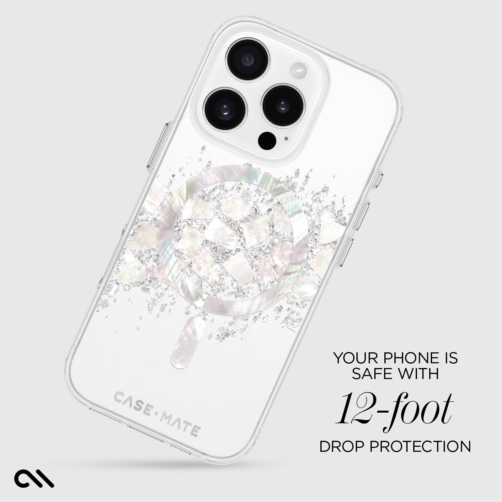 Case Mate Iphone 16 Pro Case [Compatible With Magsafe]   Stylish Mother Of Pearl Phone Case With 12Ft Drop Protection   Premium
