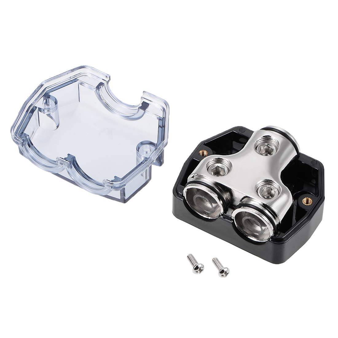 Uxcell 2 Way Power Distribution Block 0 Gauge In 0 Gauge Out Power Ground Distributor For Splitter 2Pcs