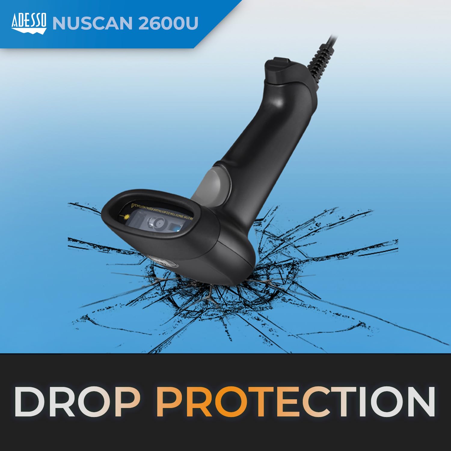 Adesso Nuscan 2600U 2D Barcode Scanner With Superior Scanning Performance - Usb & Serial Port Interface - Compatible With Variou