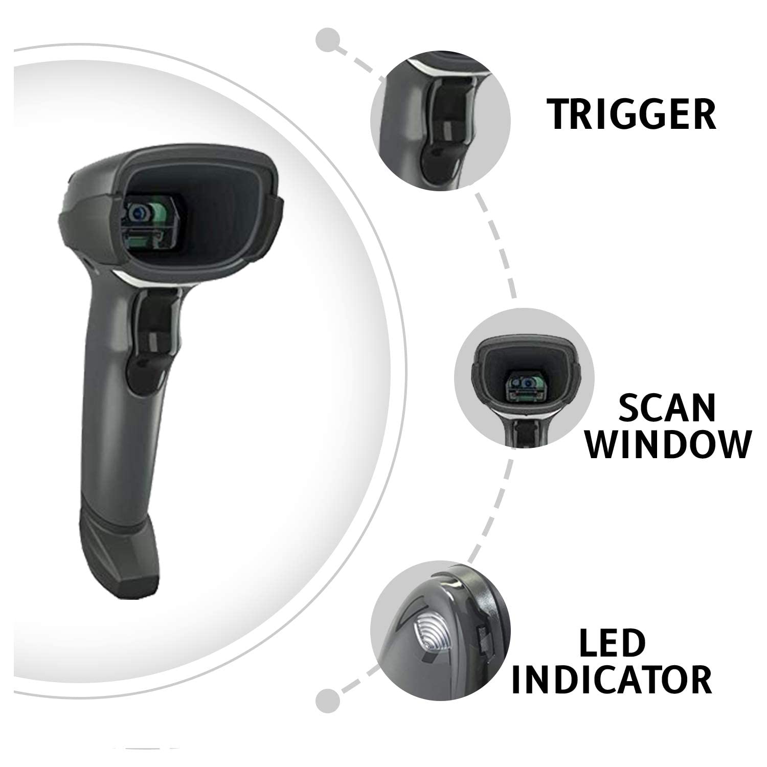 Zebra Ds4608-Sr Standard Range 1D 2D Handheld Barcode Scanner Qr Wired Usb Imager Black Corded Screen Code Reader For Pos System