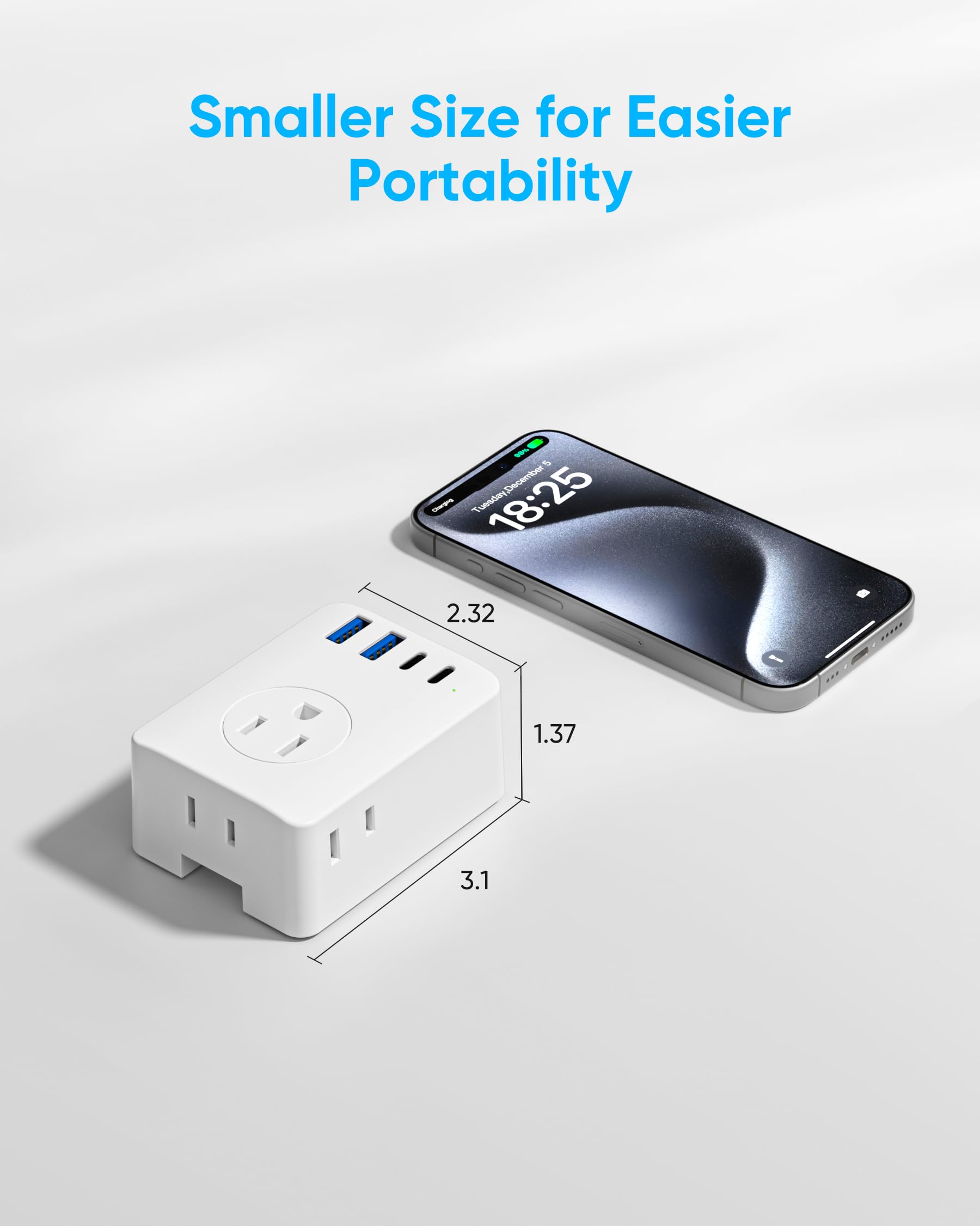 Kakyanill European Travel Plug Adapter, Detachable Adapter Type C/G/E/F Plug, 4 Ac Outlets, 4 Usb Ports (2 Usb C), Eu Uk Germay