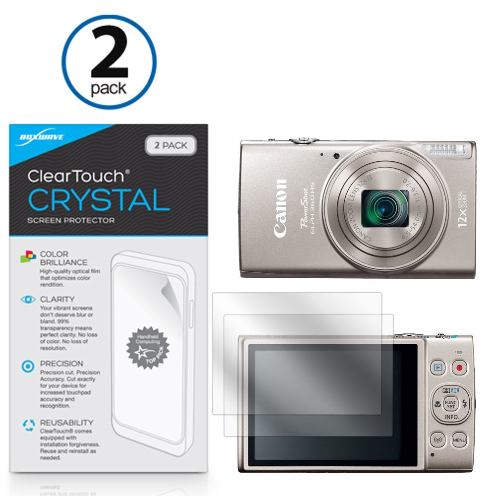Boxwave Screen Protector For Canon Powershot Elph 180 (Screen Protector Cleartouch Crystal (2 Pack), Hd Film Skin   Shields From