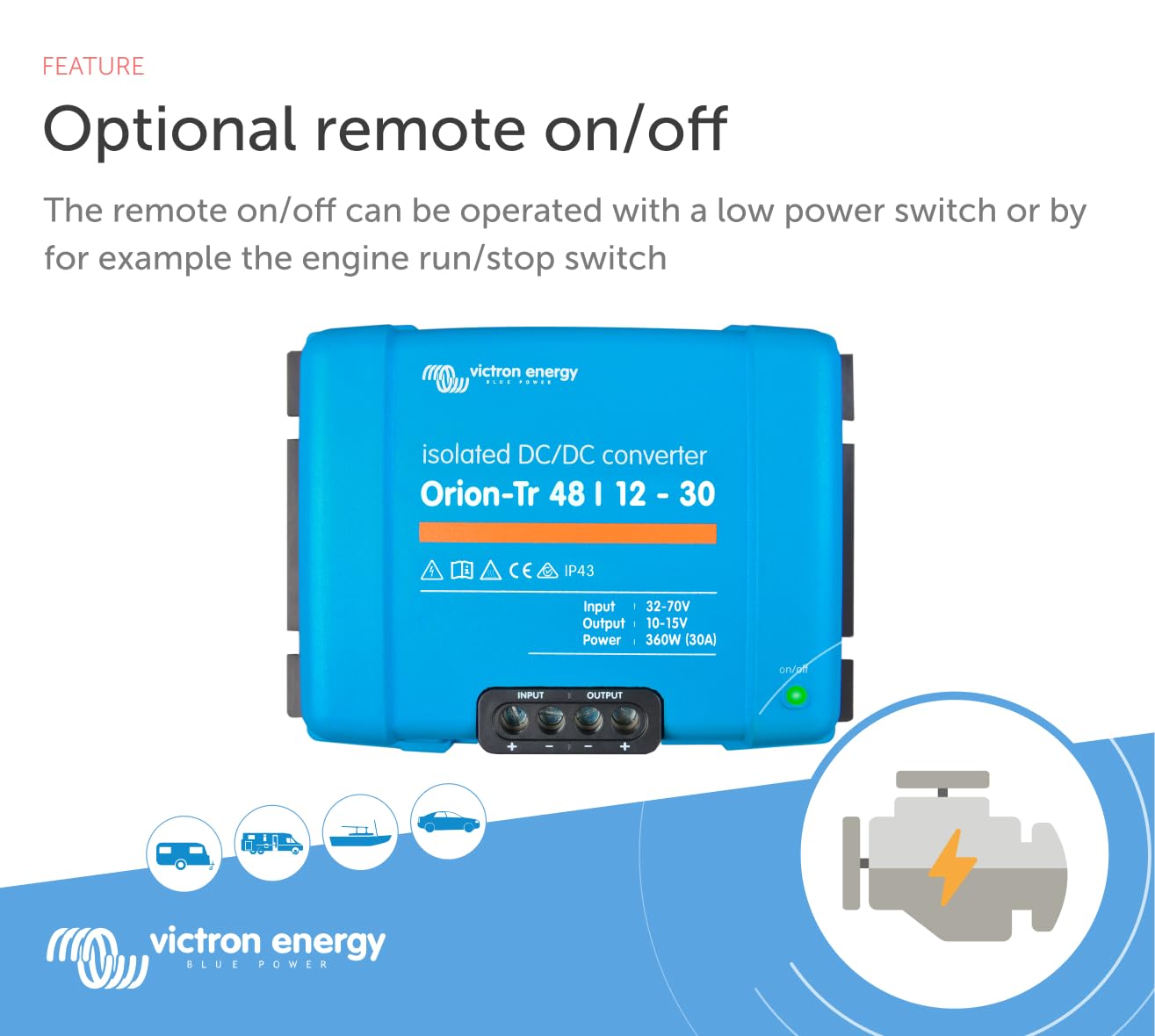 Victron Energy Orion Tr Ip43 48/12 Volt 30 Amp 360 Watt Isolated Dc Dc Converter