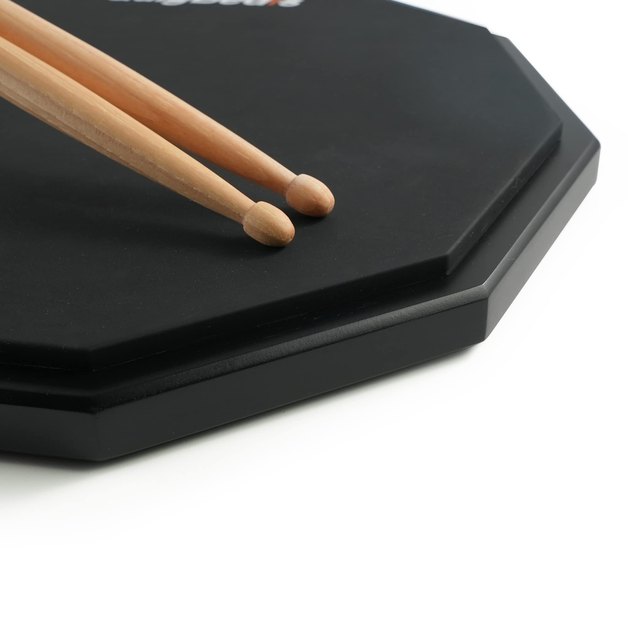 Quigbeats Drum Pad & Premium Drum Sticks, Silent Drum Practice Pad With Pitch Matched 5A Drumsticks, 12 Inch Single Side Practic
