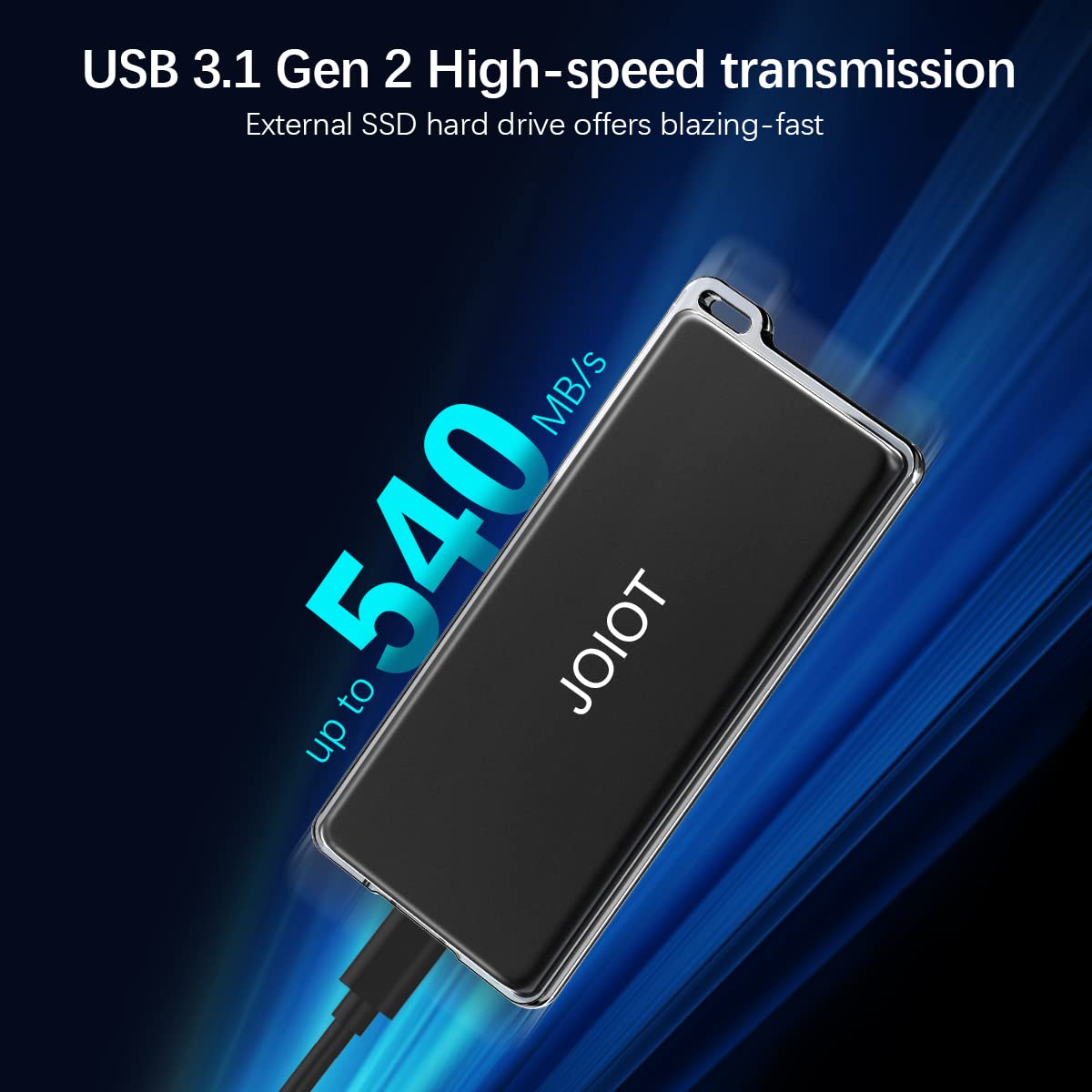 Joiot 2Tb Portable External Ssd   Up To 540Mb/S, Usb 3.1 Type C Flash Drive External Solid State Drive, Portable Ssd Type A To C