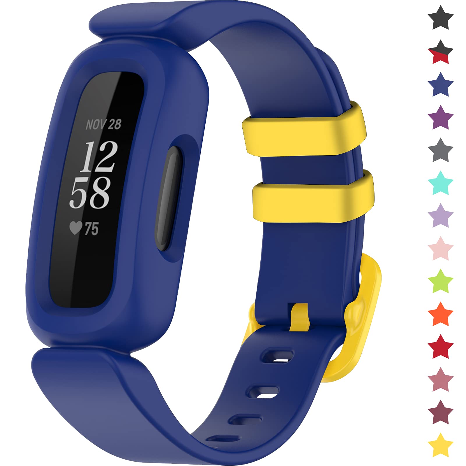 TopPerfekt Bands Compatible with Fitbit Ace 3 for Kids, Soft Silicone Waterproof Bracelet Accessories Sports Watch Strap Replace