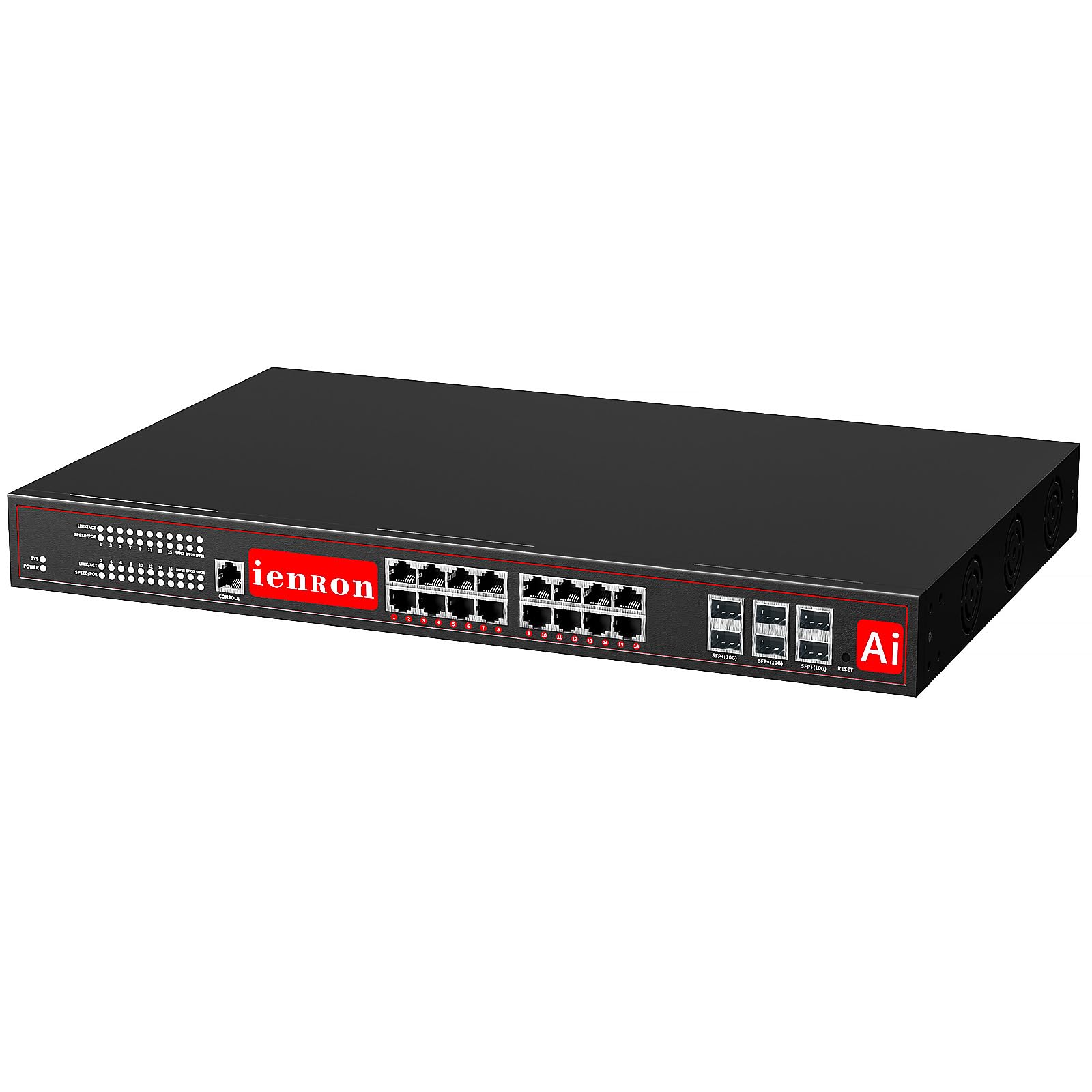 Ienron 22 Port 2.5G Managed Layer 3 Network Switch, 16 X 2.5 Gigabit Base T Ports, 6 X 10 Gigabit Sfp Switch, Ethernet Switch, S
