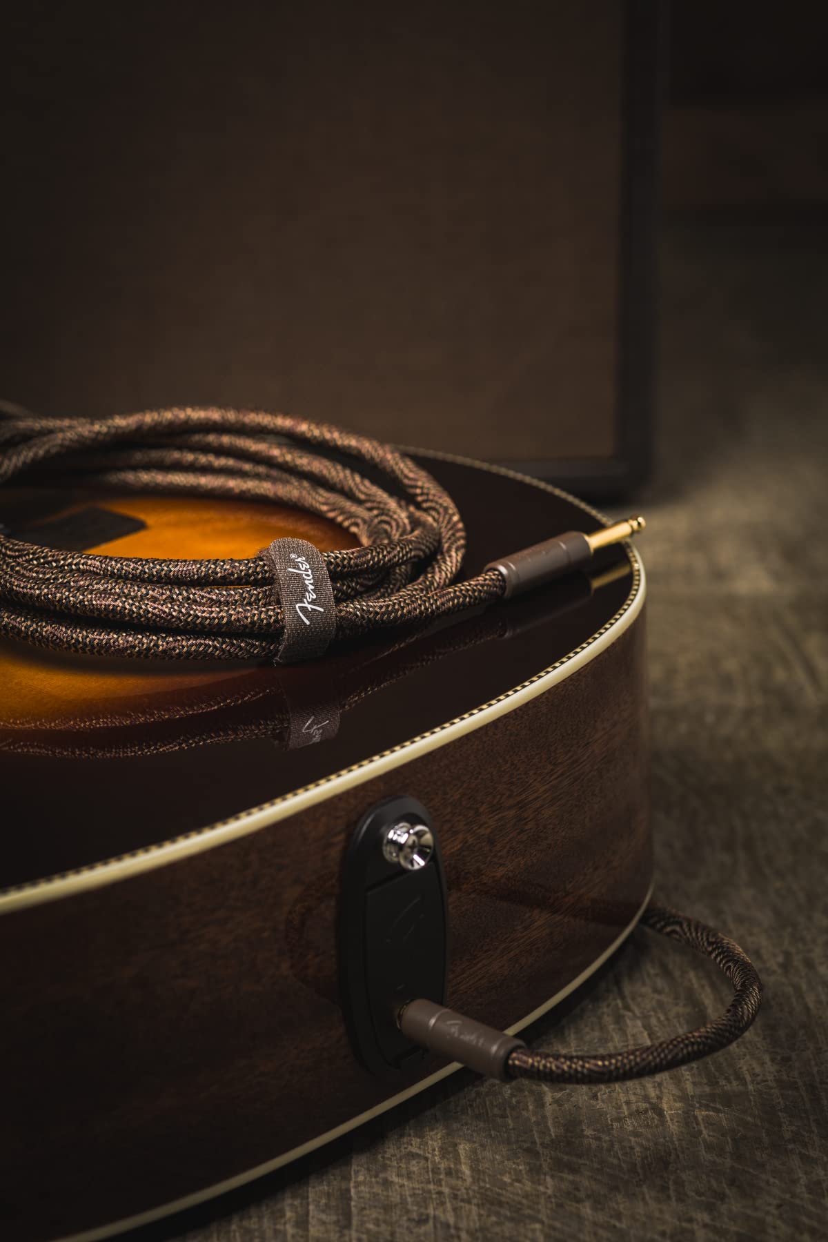 Fender Paramount Acoustic Instrument Cable, Straight/Straight, Brown, 10Ft