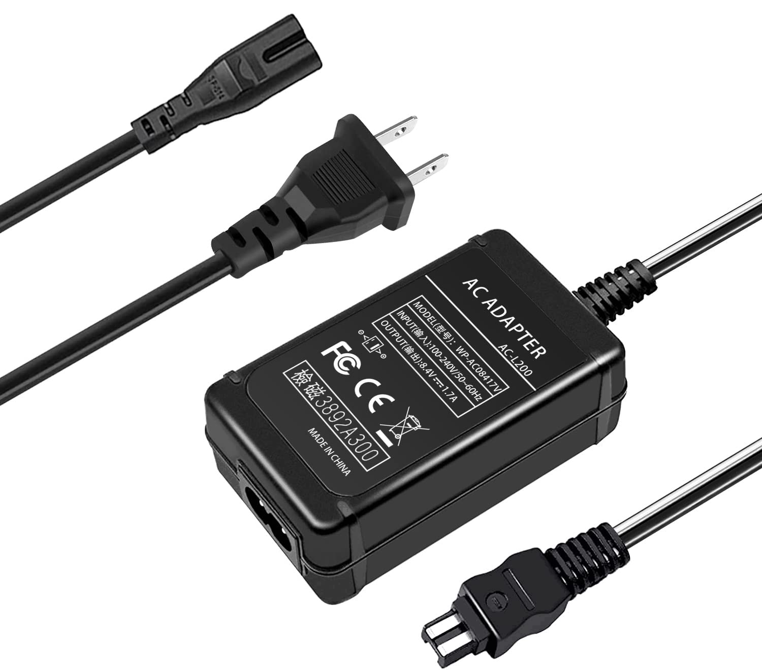 Tkdy Ac L200 For Sony Handycam Camcorder Charger, Acl200 Power Supply Cord, Fit For Sony Dcr Dvd Dcr Hc Dcr Sr Dcr Sx Hdr Cx Hdr Hc Hdr Pj Hdr Sr Hdr Xr Hdr Ux Hdr Td Nex Vg Fdr, Dsc Hx, Dev Series.