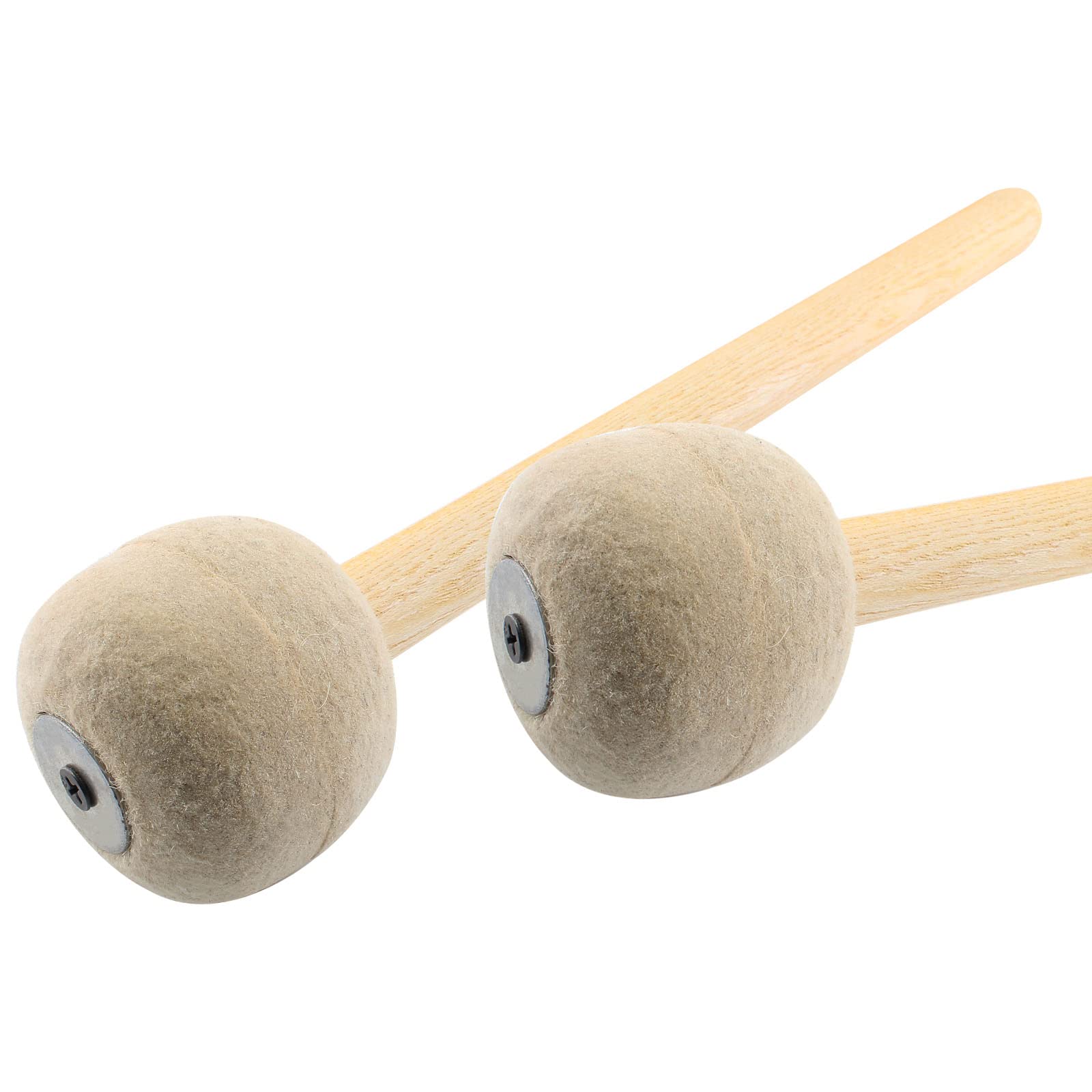 Jiozermi 2 Pcs Drum Mallet 13.22 Inches Length, Wool Felt Drum Stick, Anti Slip Bass Percussion Sticks, Instrument Band Accessor